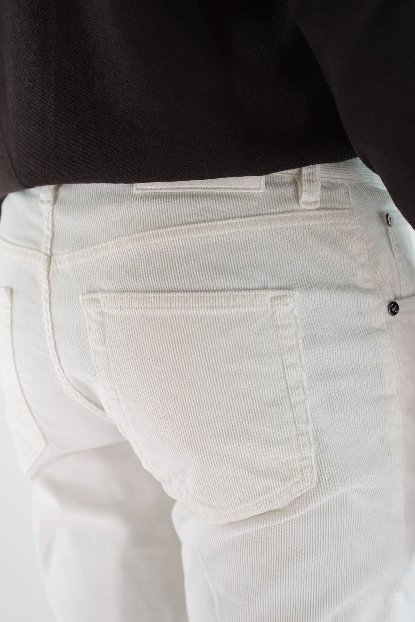 PT Pantaloni Velluto "Reggae" 5 Tasche Bianco