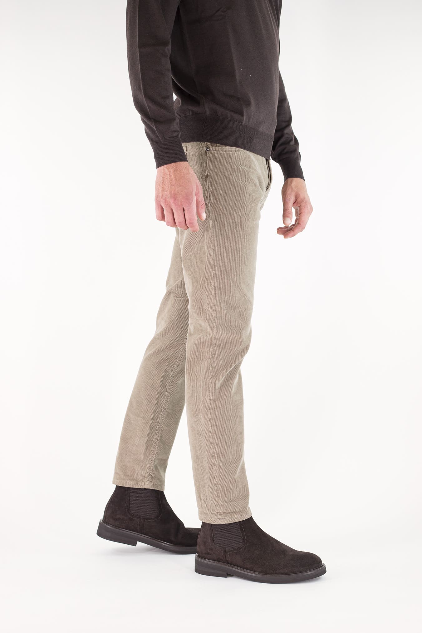 PT Pantaloni Velluto "Reggae" 5 Tasche Fango