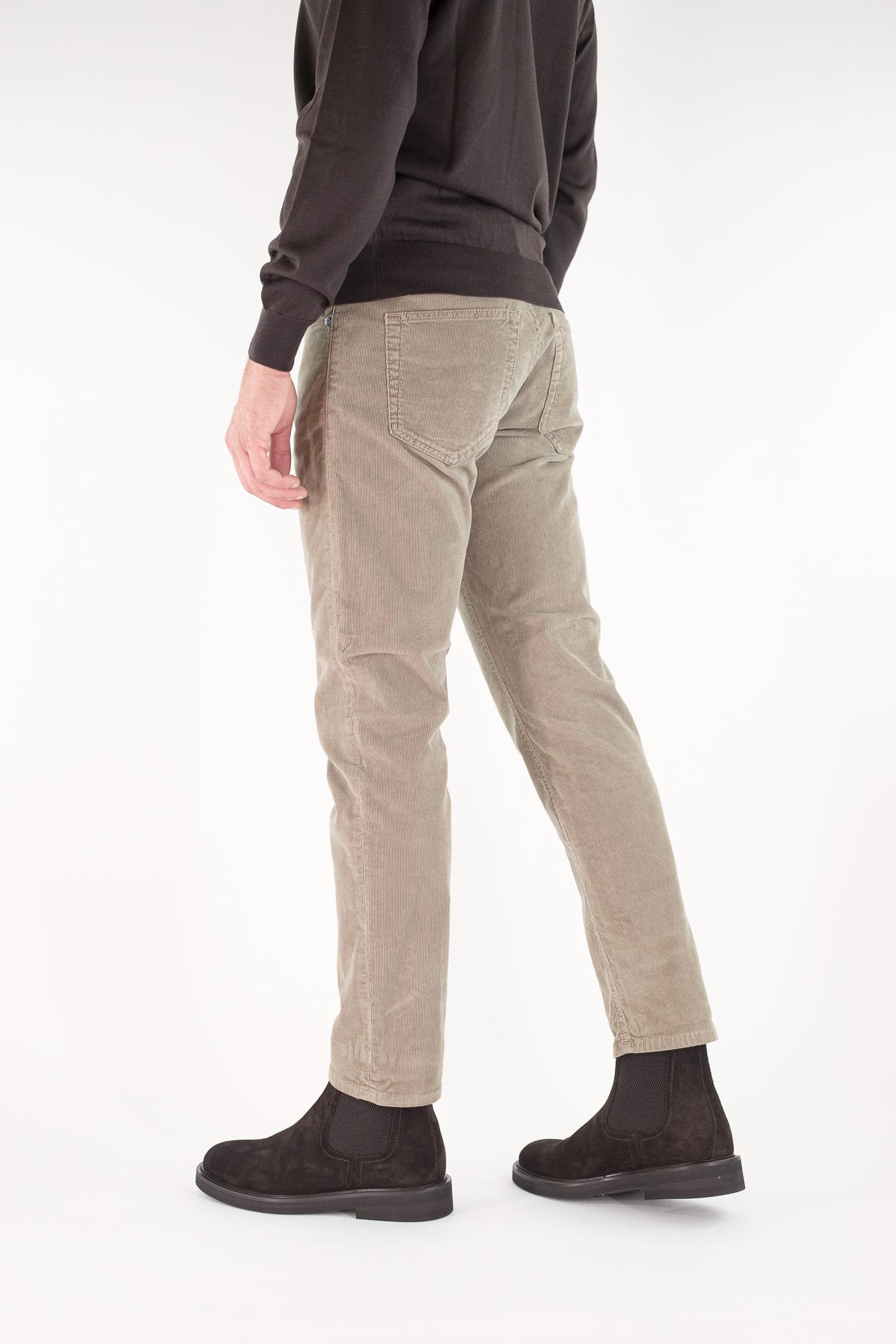 PT Pantaloni Velluto "Reggae" 5 Tasche Fango