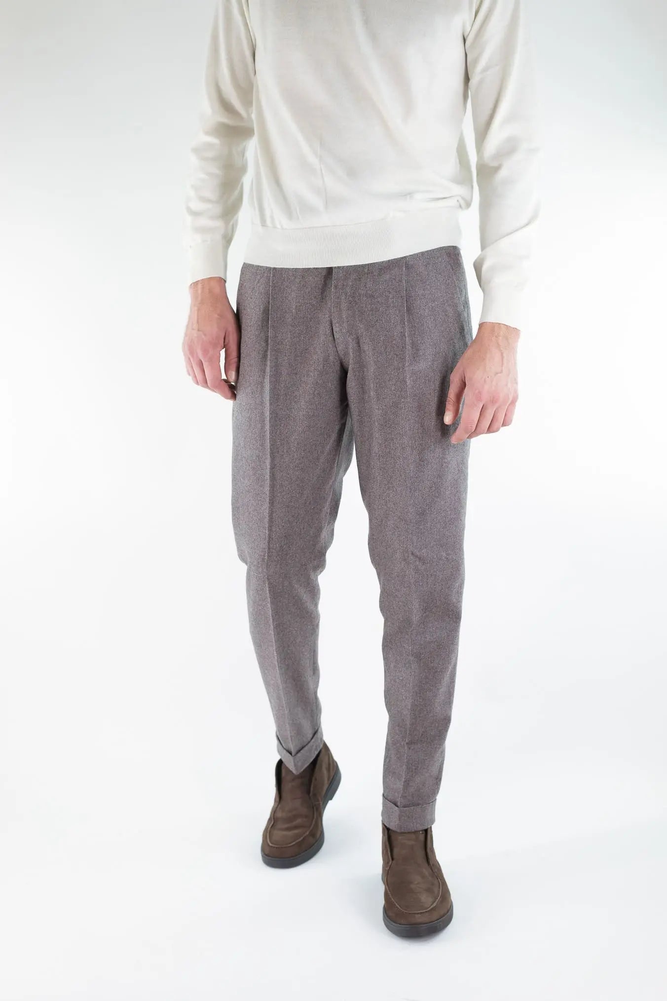 PT Pantaloni "Edge Rebel" Lana Cashmere Tortora