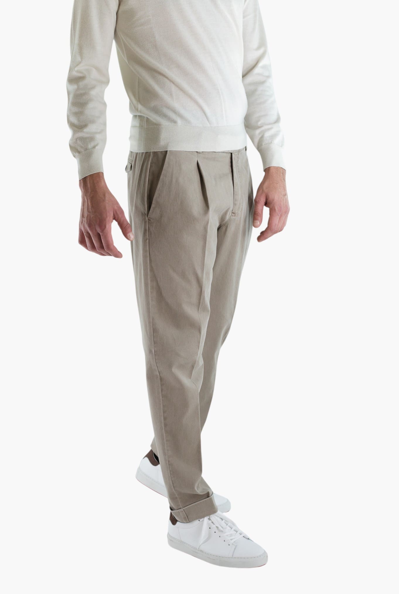 PT Pantaloni "Edge Rebel" Gabardina Cotone Beige