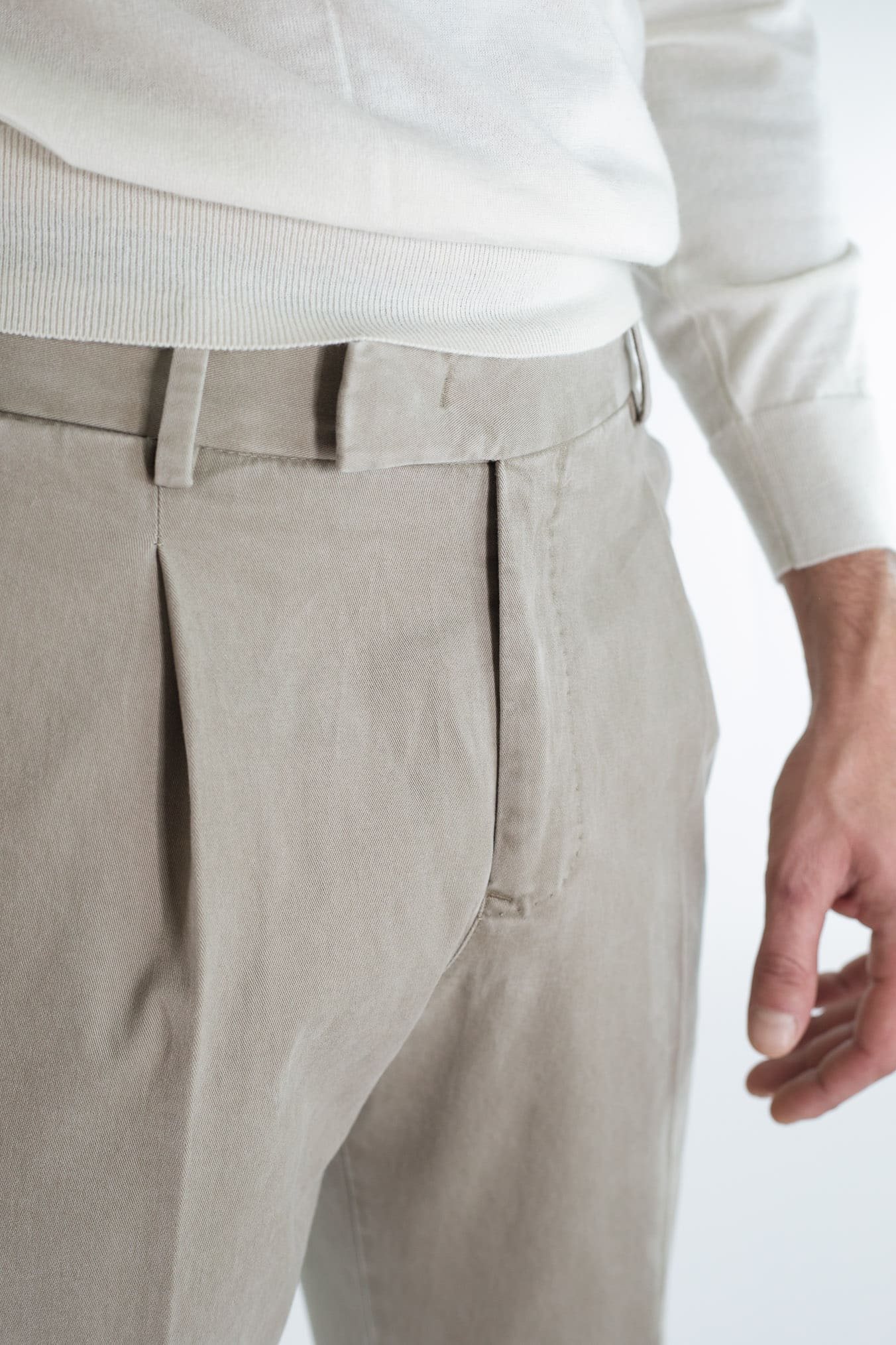 PT Pantaloni "Edge Rebel" Gabardina Cotone Beige