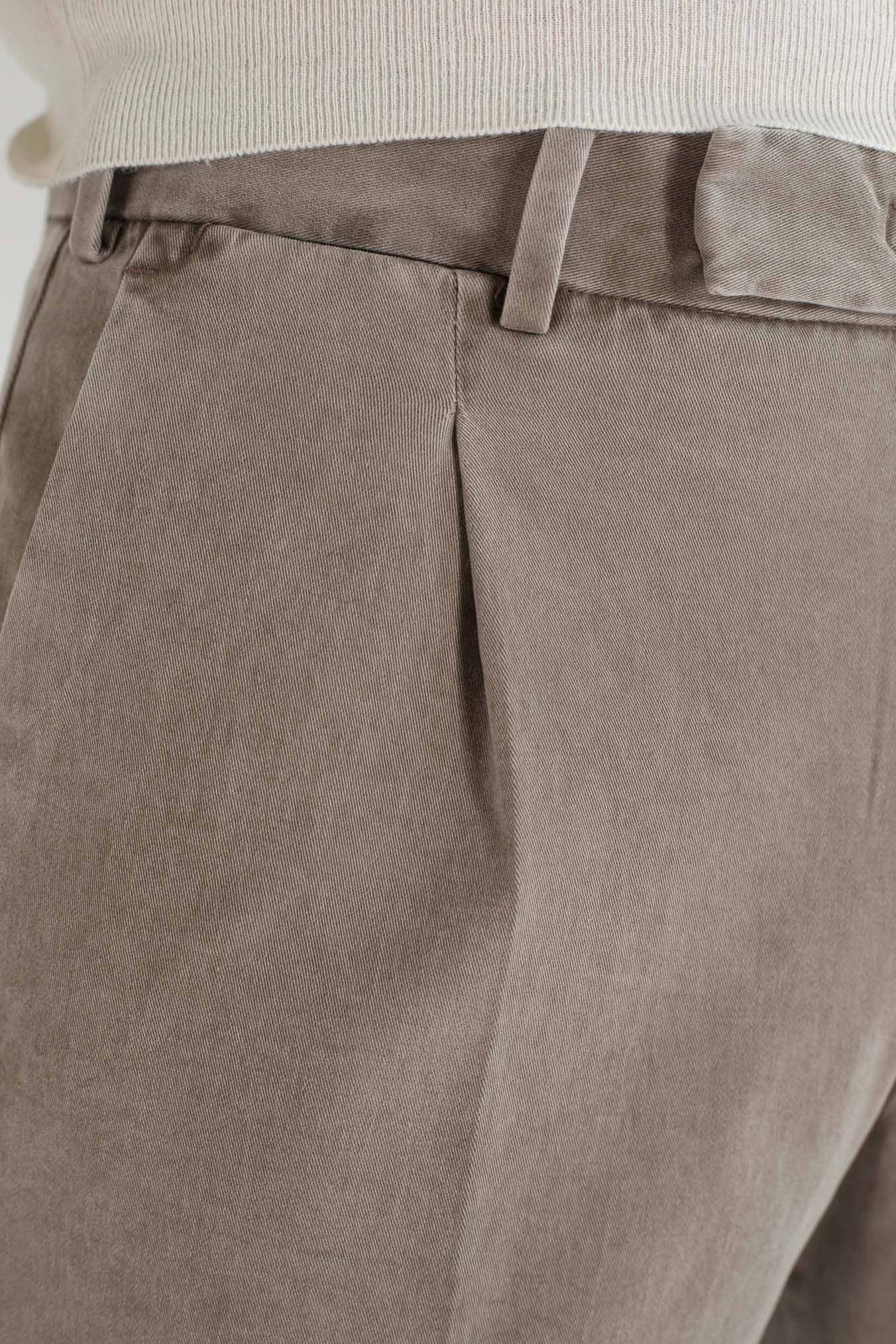 PT Pantaloni "Edge Rebel" Gabardina Cotone Fango