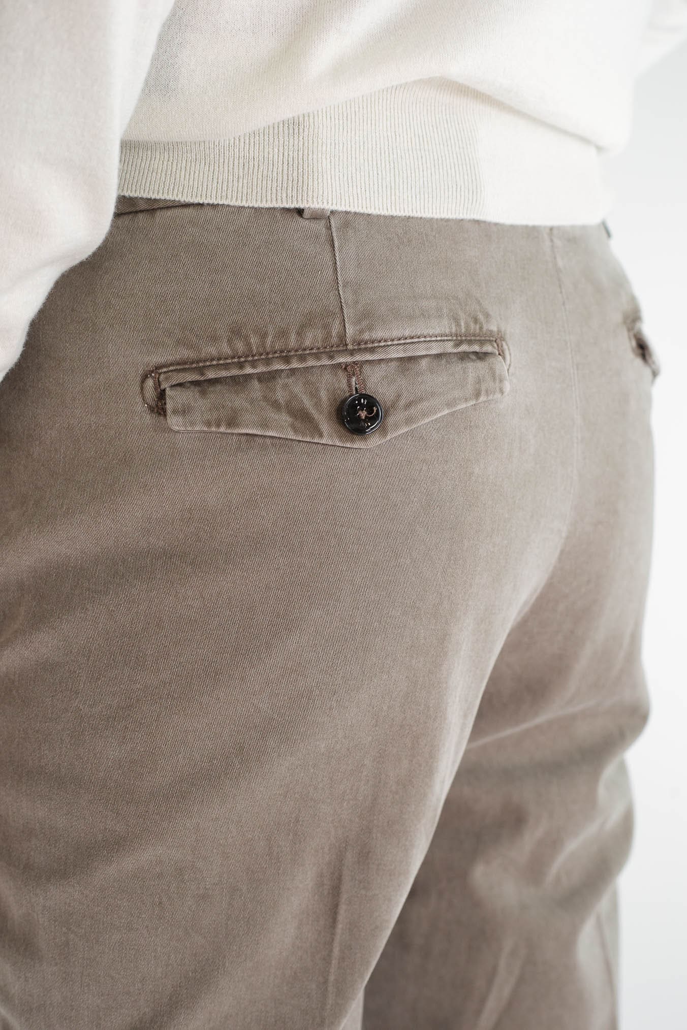 PT Pantaloni "Edge Rebel" Gabardina Cotone Fango