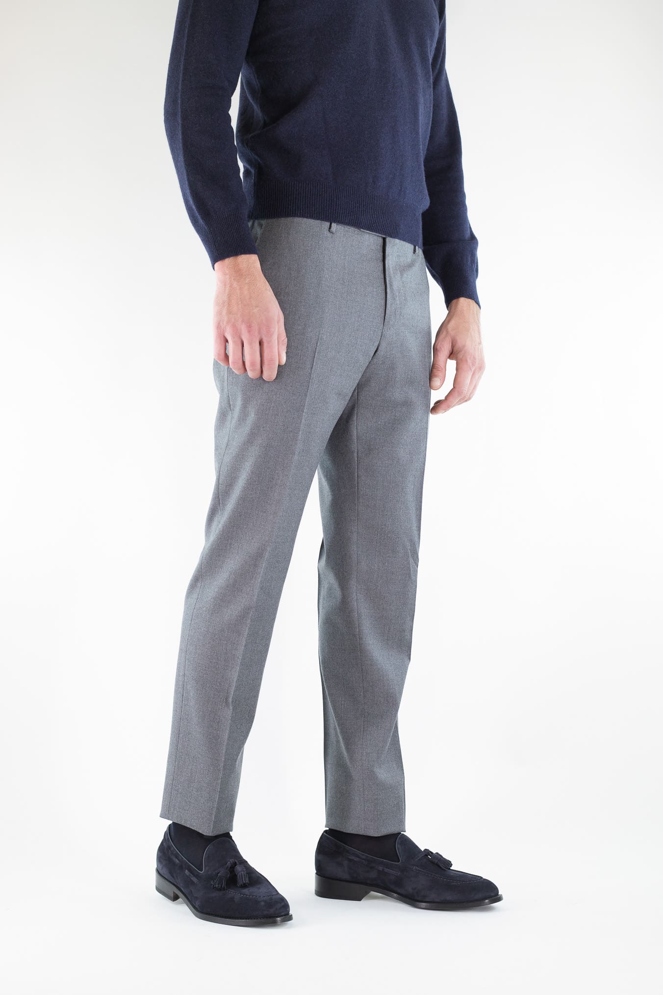 PT Pantaloni Flanella Lana Grigio Medio