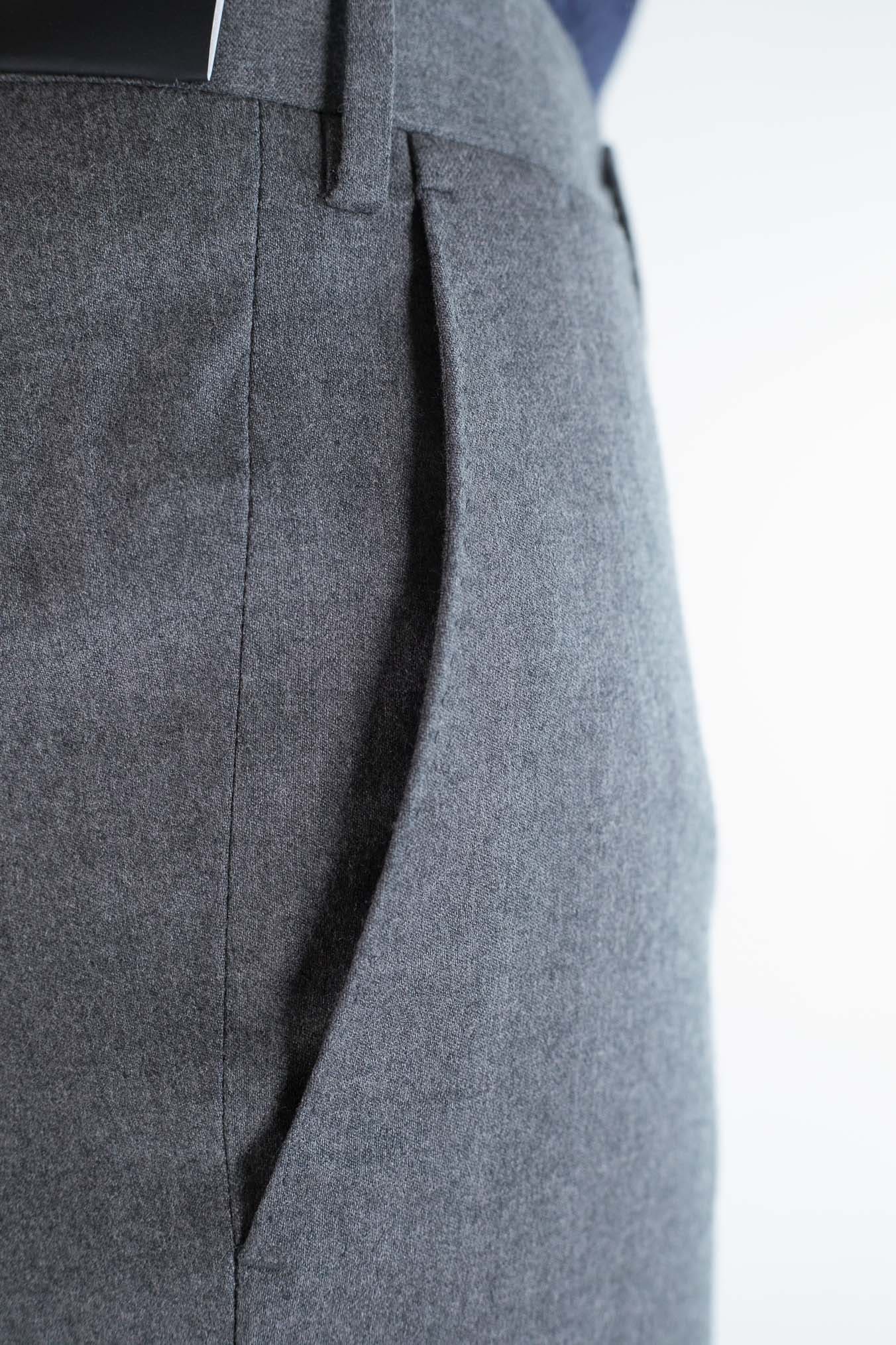 PT Pantaloni Flanella Lana Grigio Medio