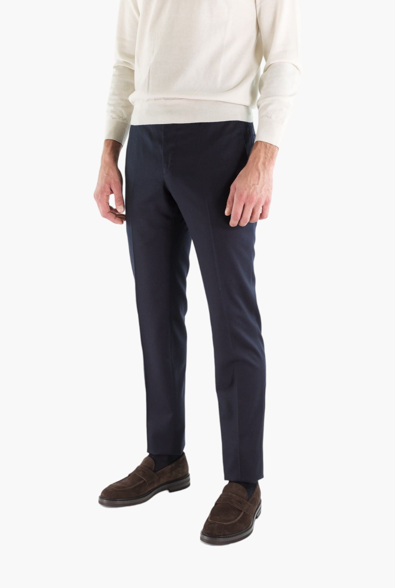 PT Pantaloni Flanella Lana Blu Scuro