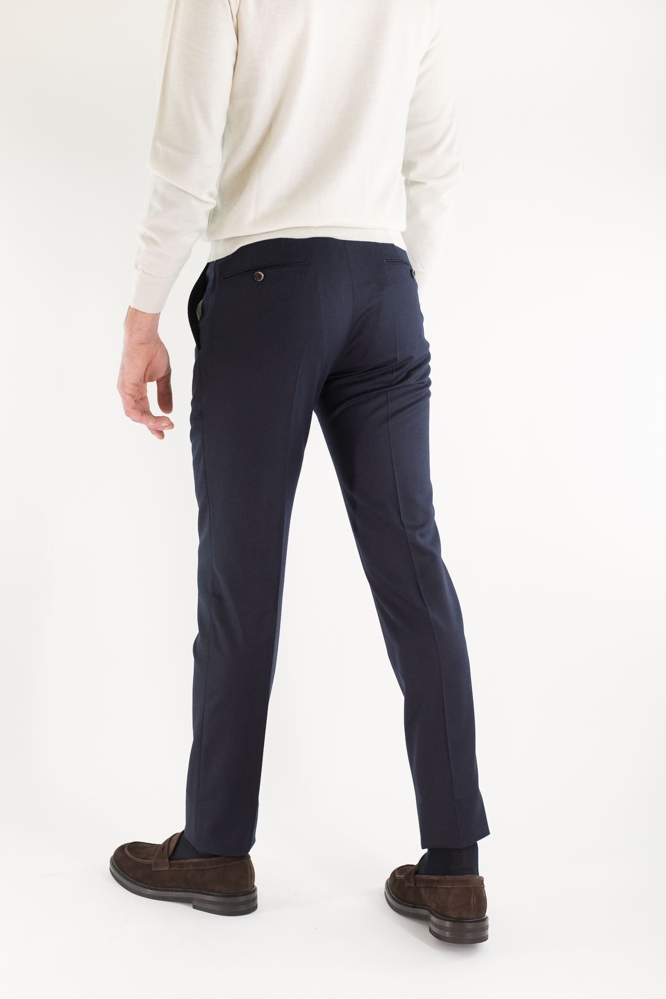 PT Pantaloni Flanella Lana Blu Scuro