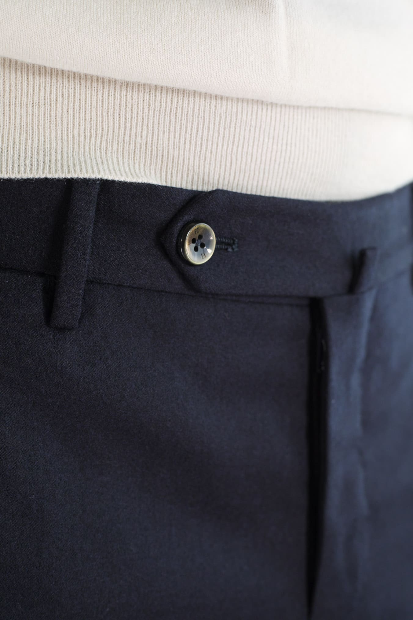 PT Pantaloni Flanella Lana Blu Scuro