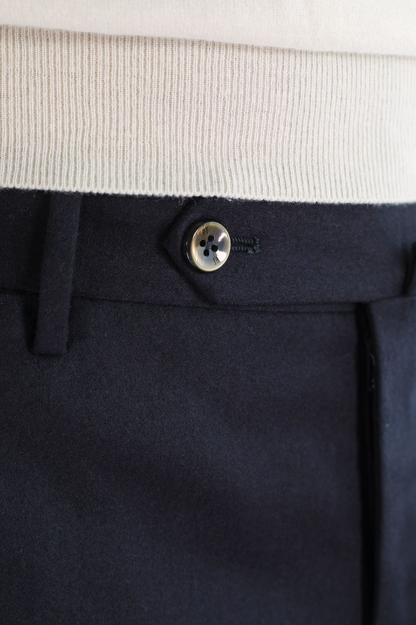 PT Pantaloni Flanella Lana Blu Scuro