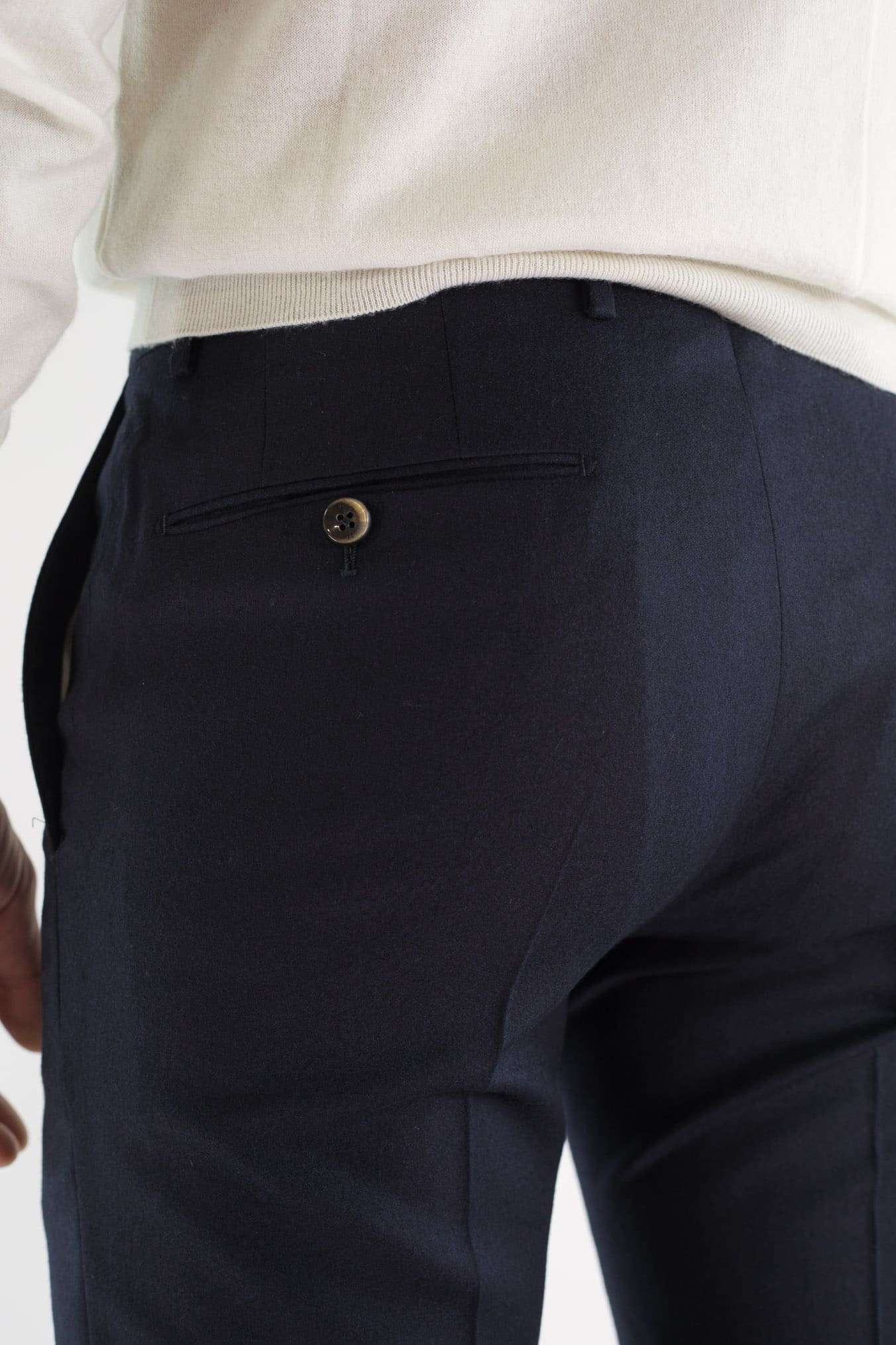 PT Pantaloni Flanella Lana Blu Scuro