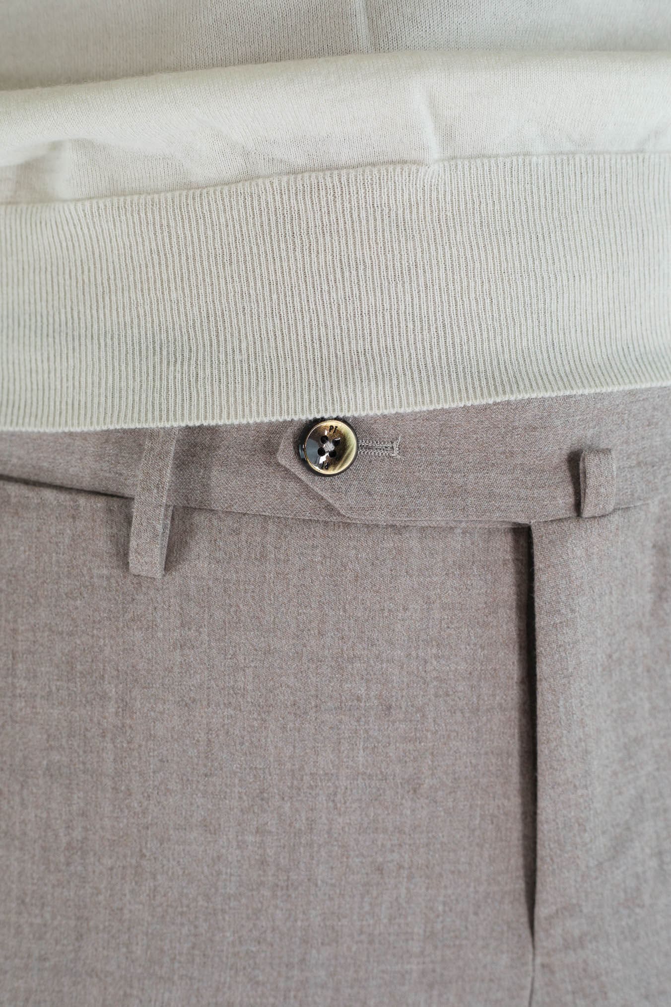 PT Pantaloni Lana Seta Beige Chiaro