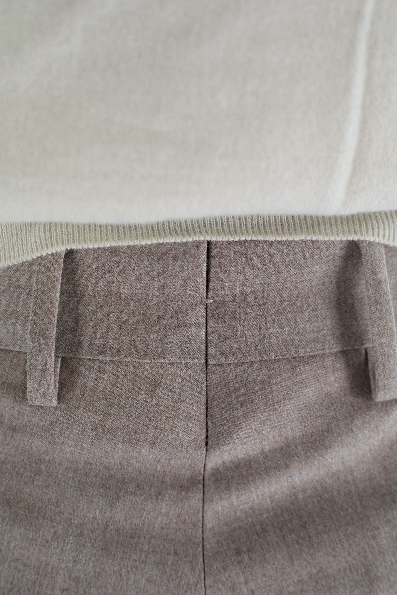 PT Pantaloni Lana Seta Beige Chiaro
