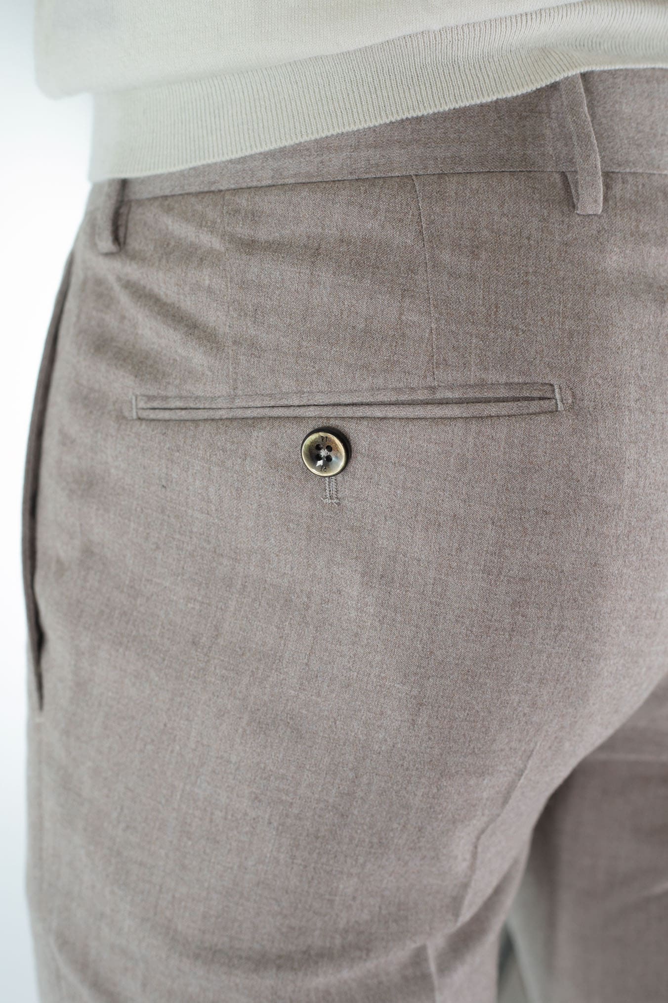PT Pantaloni Lana Seta Beige Chiaro