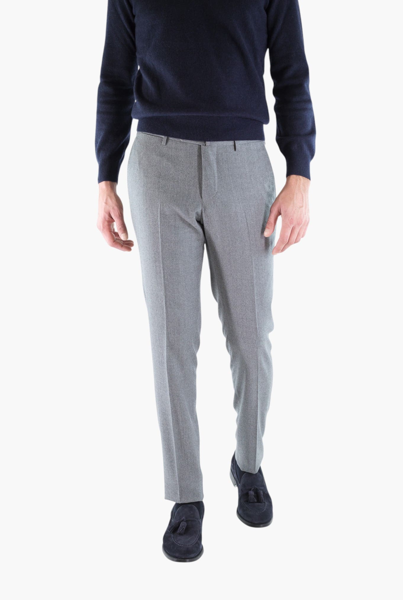 PT Pantaloni Lana Seta Grigio Chiaro