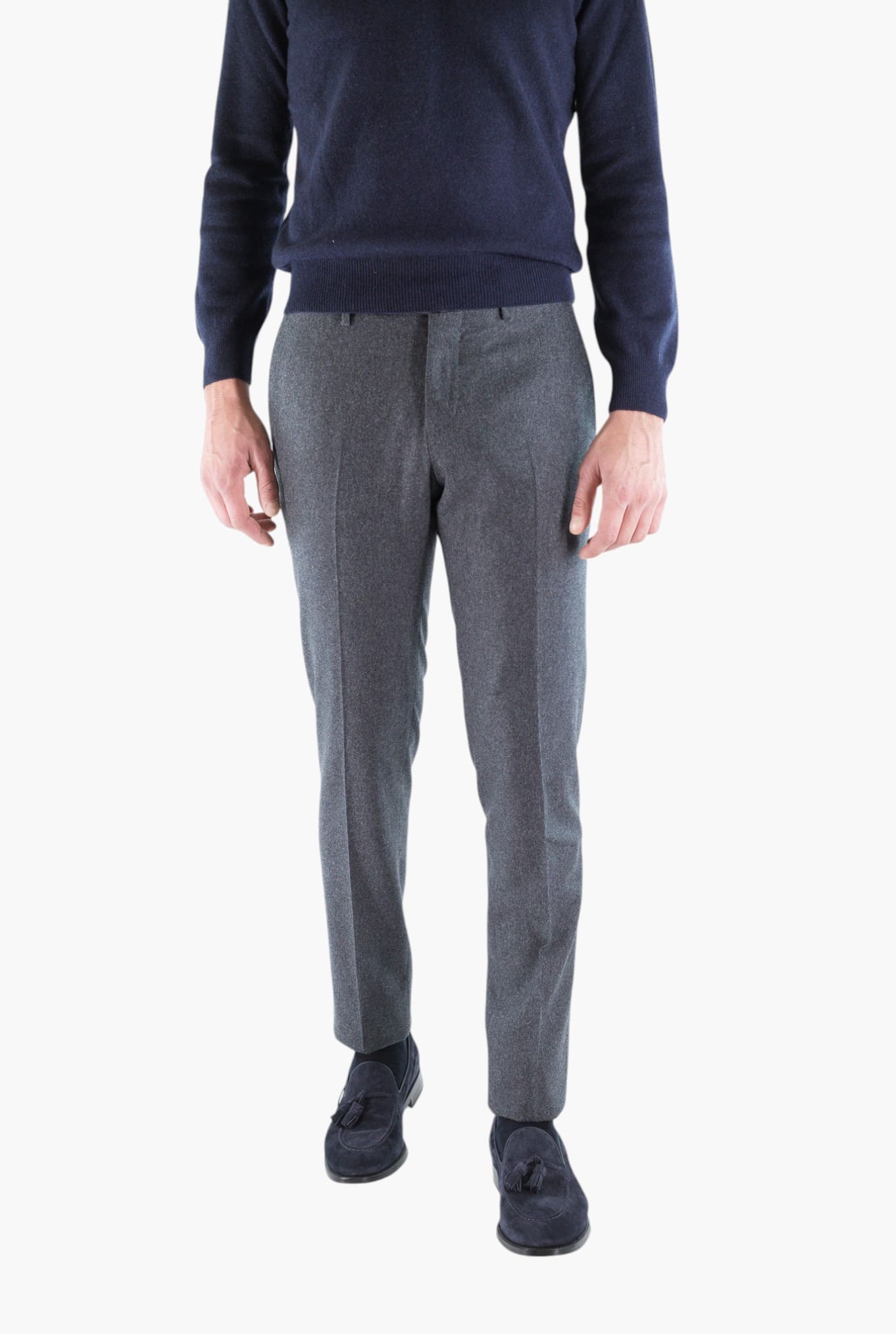 PT Pantaloni Flanella Lana Cashmere Grigio Piombo