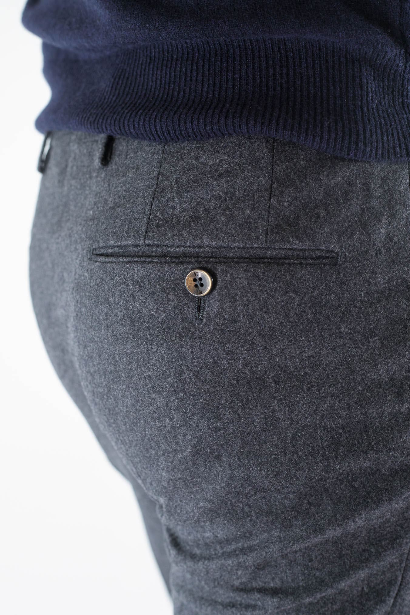 PT Pantaloni Flanella Lana Cashmere Grigio Piombo