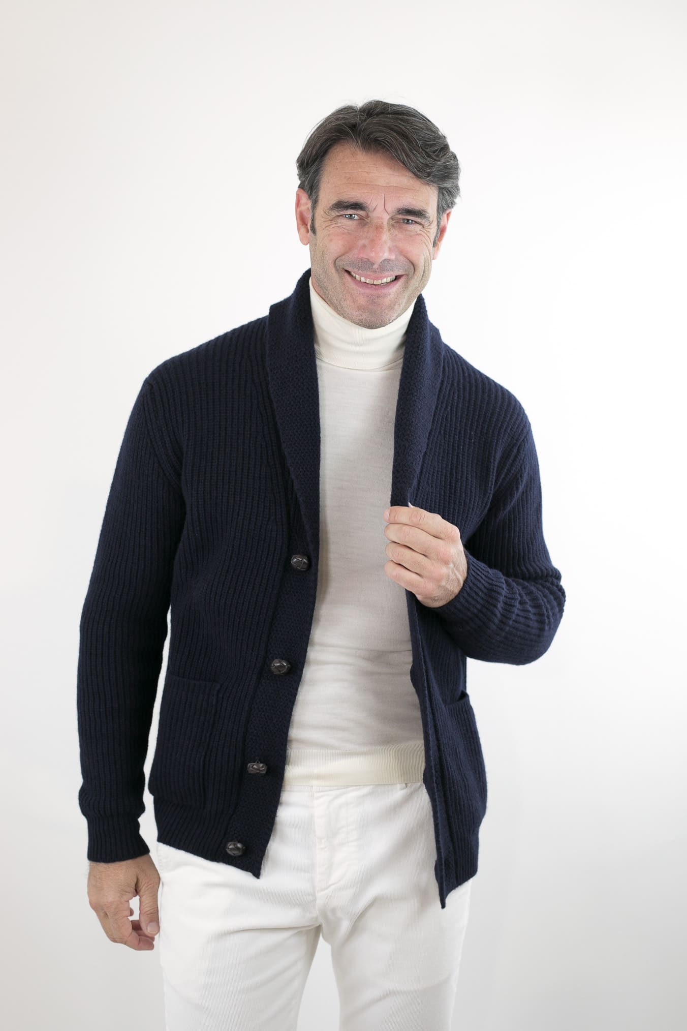 RAKKI' Cardigan mod.Renegade Steve McQueen '68 Blu Notte