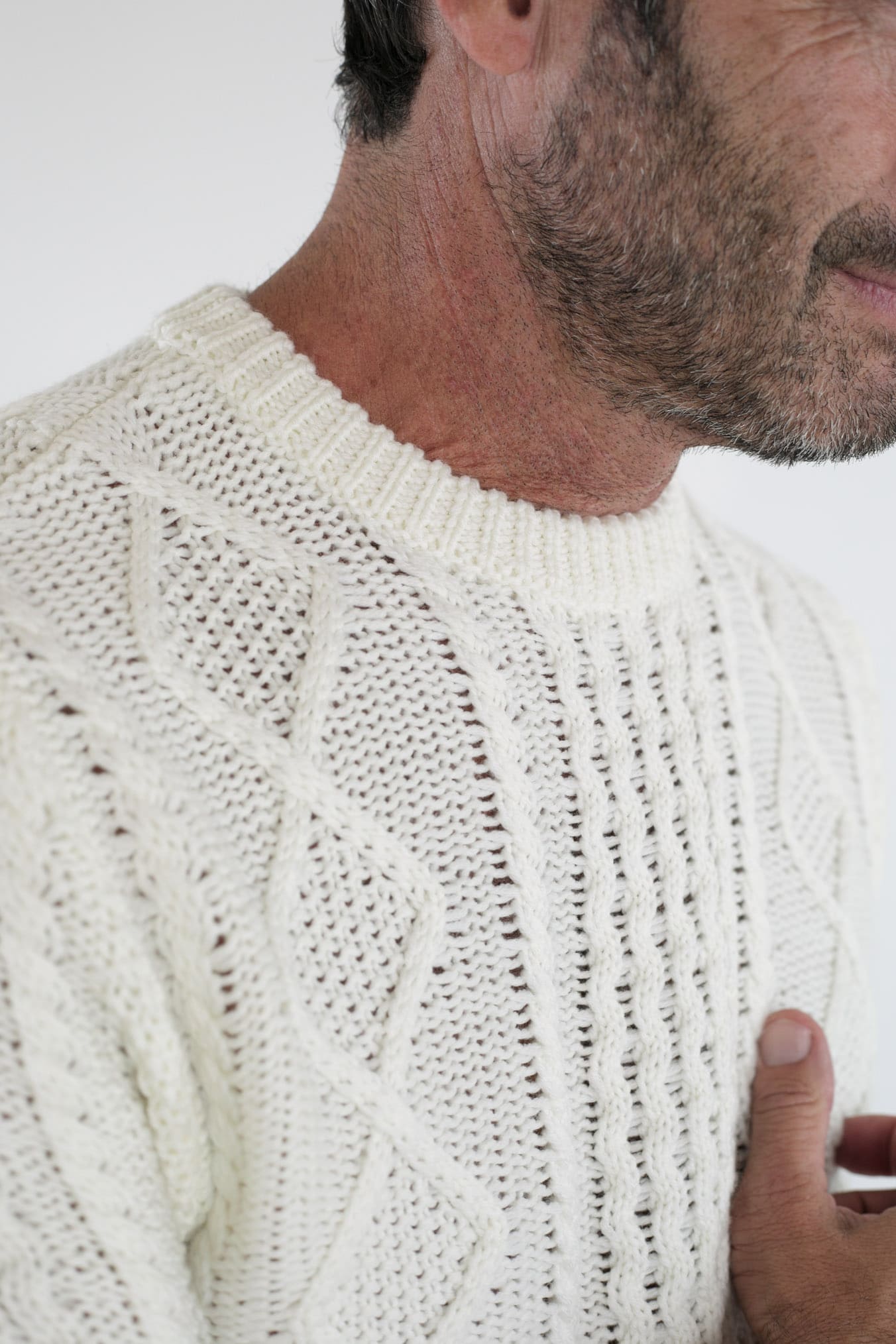 RAKKI' Girocollo "The King of Cool" Bianco Lana