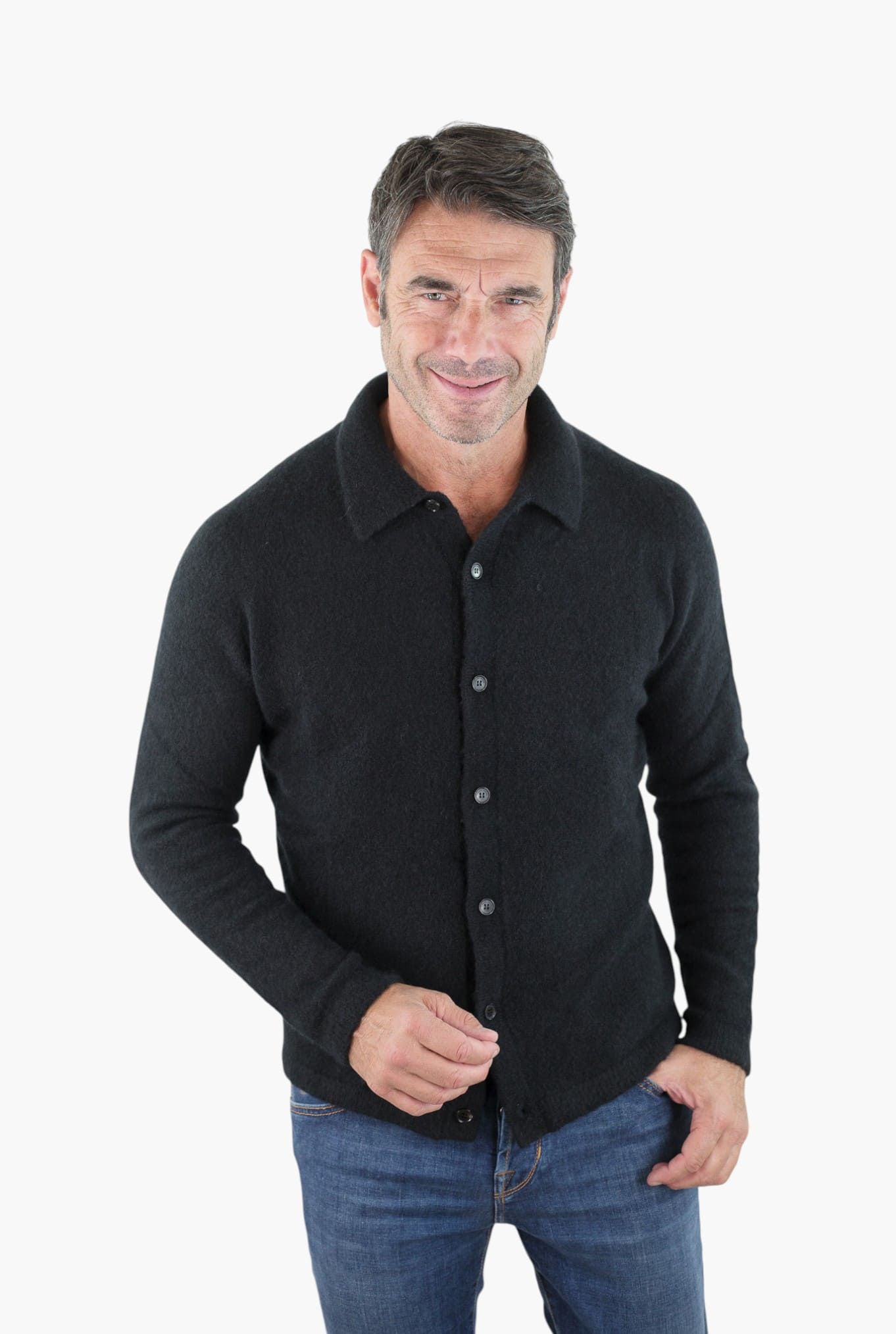 ROBERTO COLLINA Camicia Supersoft Cashmere e Seta Nera