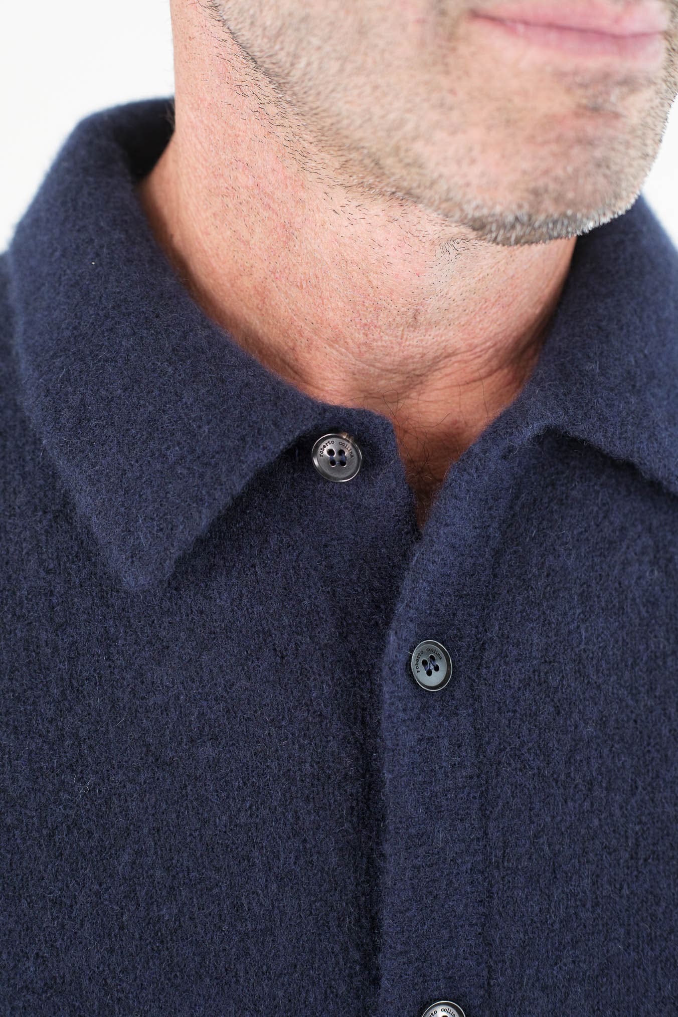 ROBERTO COLLINA Camicia Supersoft Cashmere e Seta Blu Navy