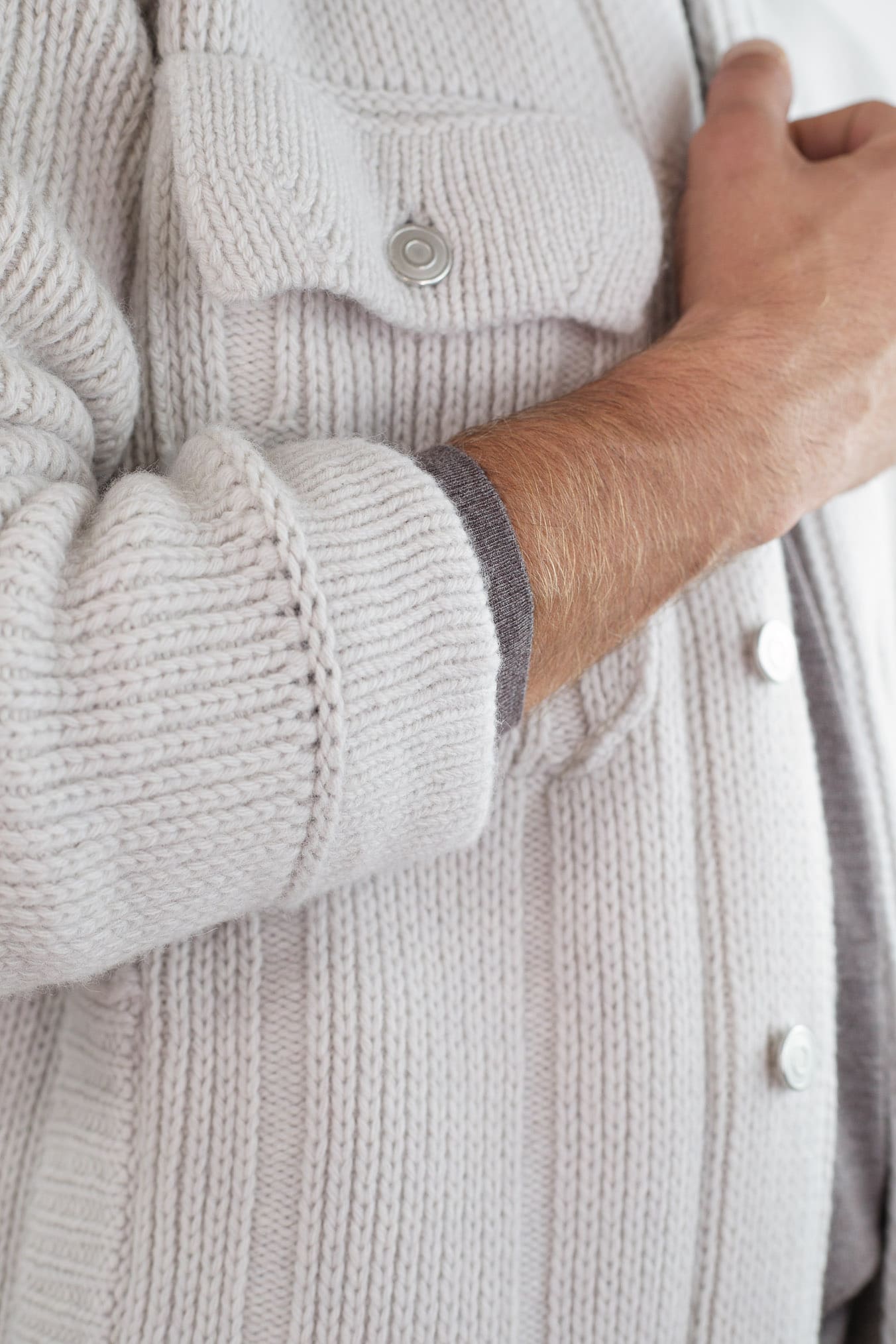 ROBERTO COLLINA Overshirt Lana Cashmere Gesso