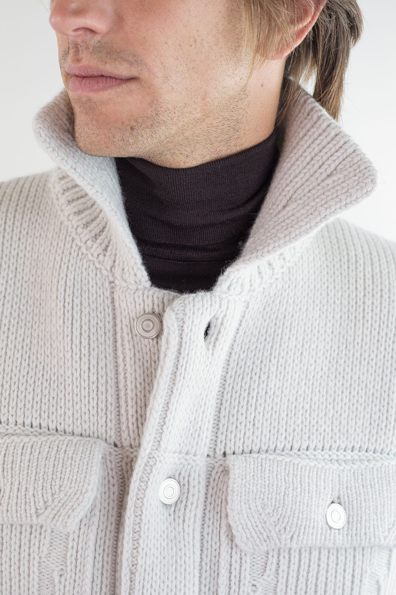 ROBERTO COLLINA Overshirt Lana Cashmere Gesso