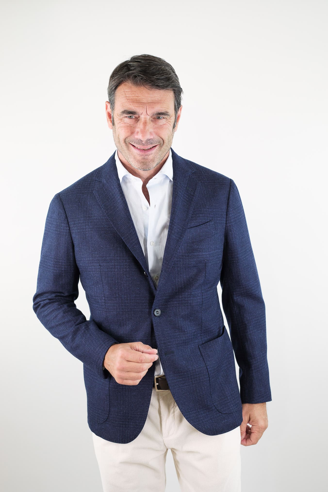 SARTORIO Giacca Galles Lana Cashmere Blu