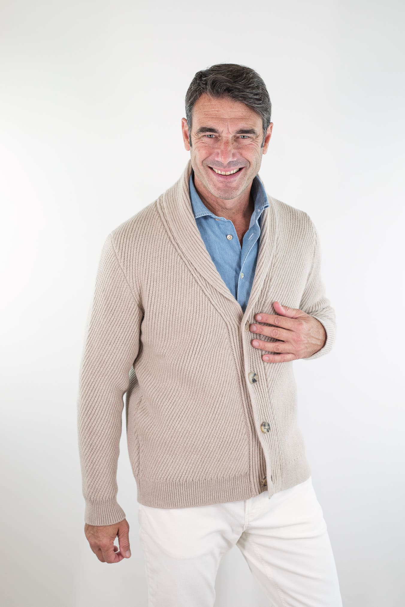 SVEVO PARMA Cardigan Sciallato Cashmere Beige