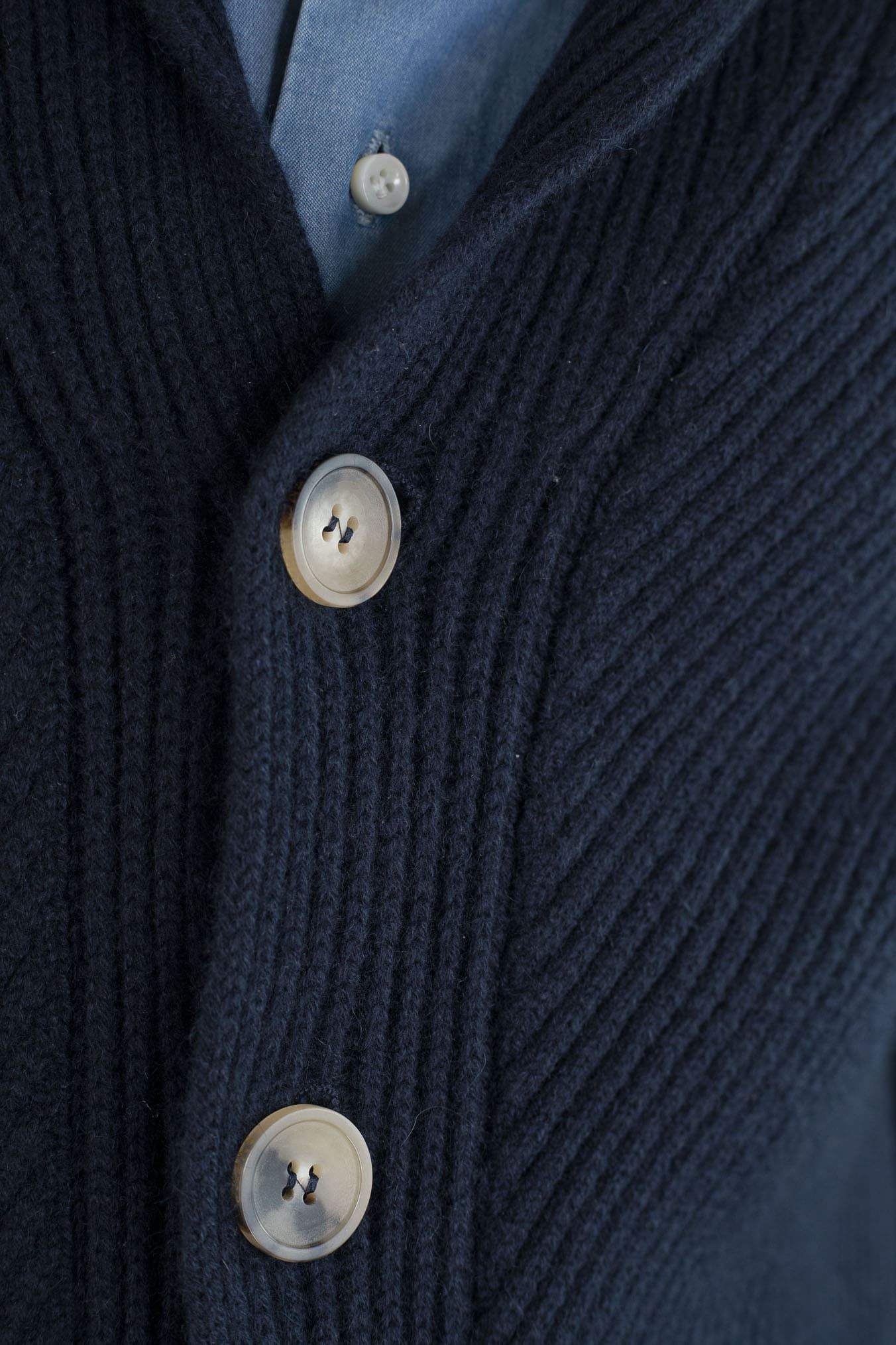SVEVO PARMA Cardigan Sciallato Cashmere Blu Navy