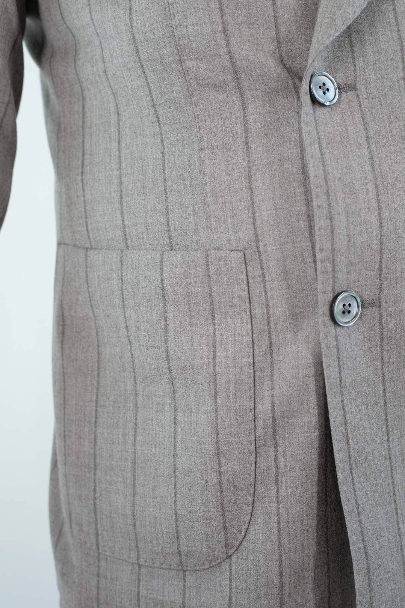 TOMBOLINI Abito Doppiopetto Gessato "Zero Gravity" Tortora