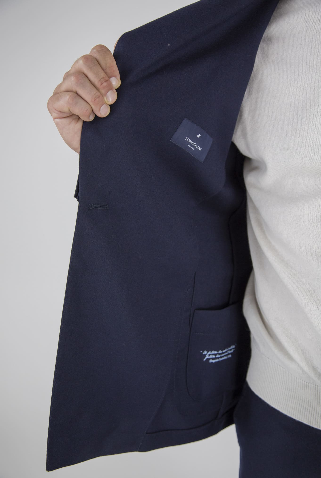 TOMBOLINI Abito Doppiopetto Gessato "Zero Gravity" Blu