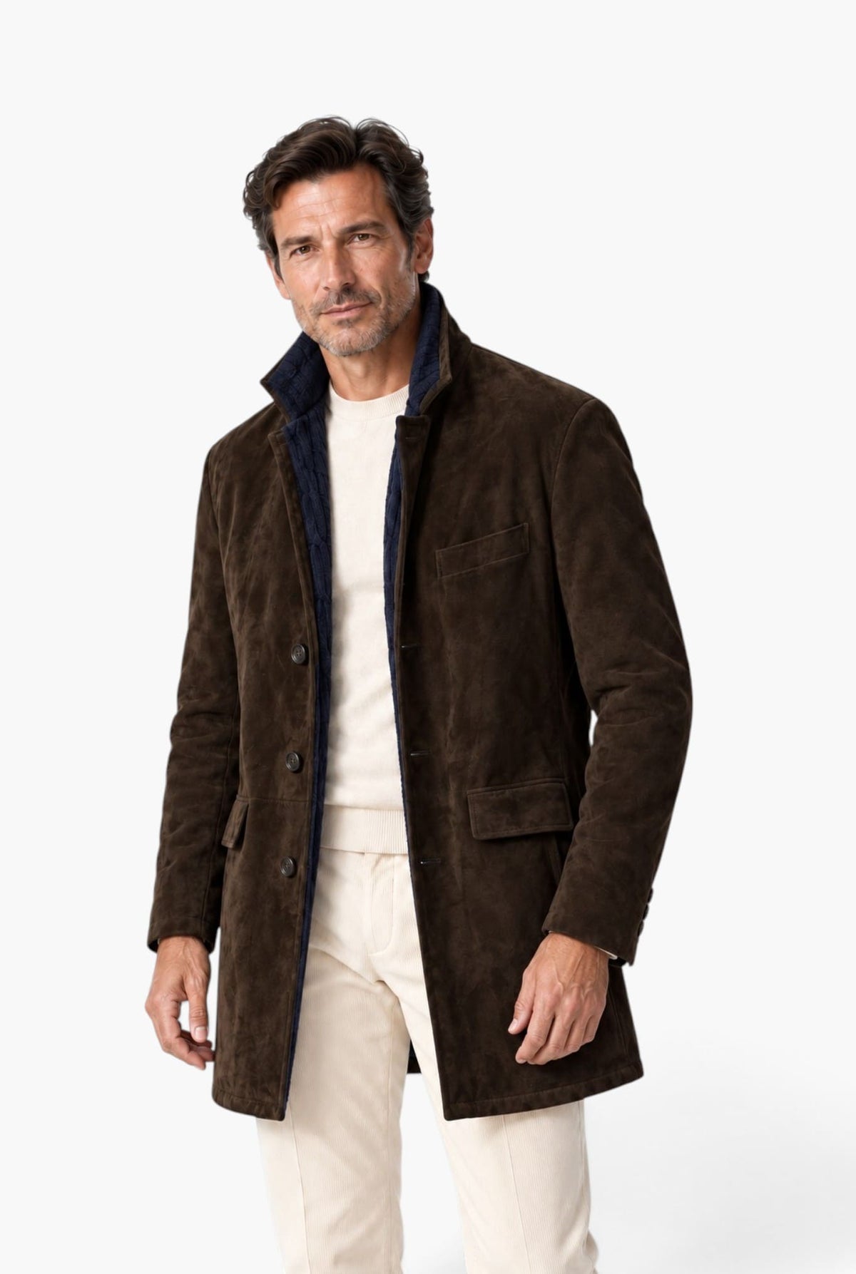 ALFREDO RIFUGIO Giaccone Suede Cashmere Moro