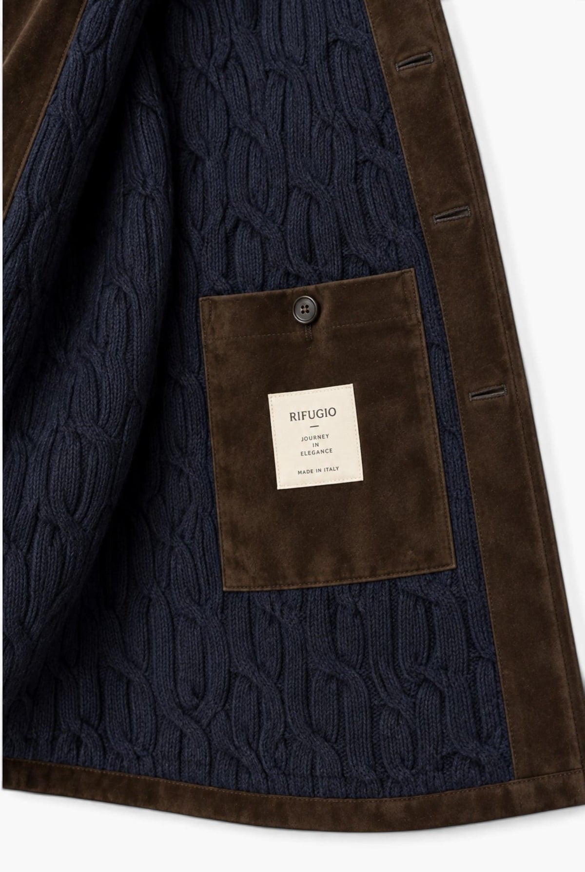 ALFREDO RIFUGIO Giaccone Suede Cashmere Moro