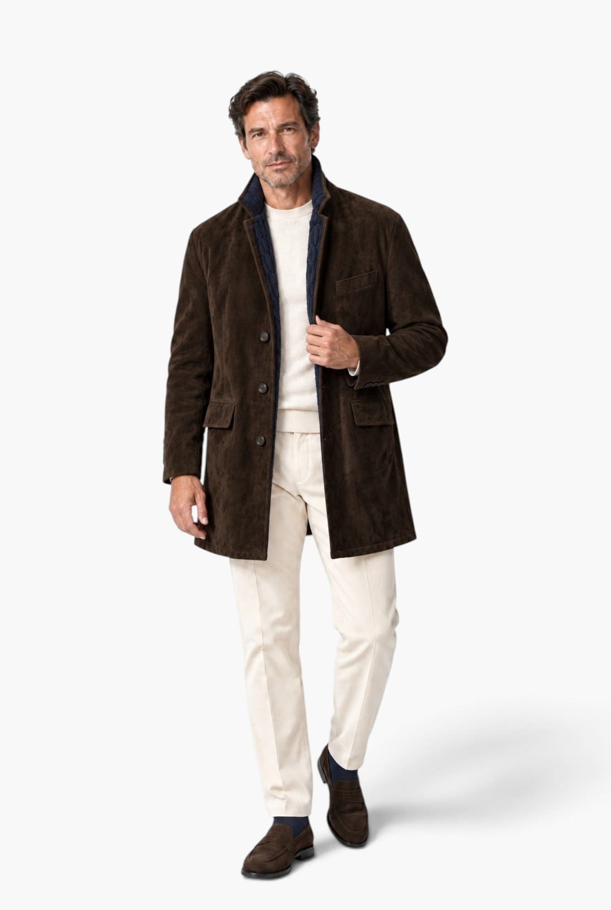 ALFREDO RIFUGIO Giaccone Suede Cashmere Moro