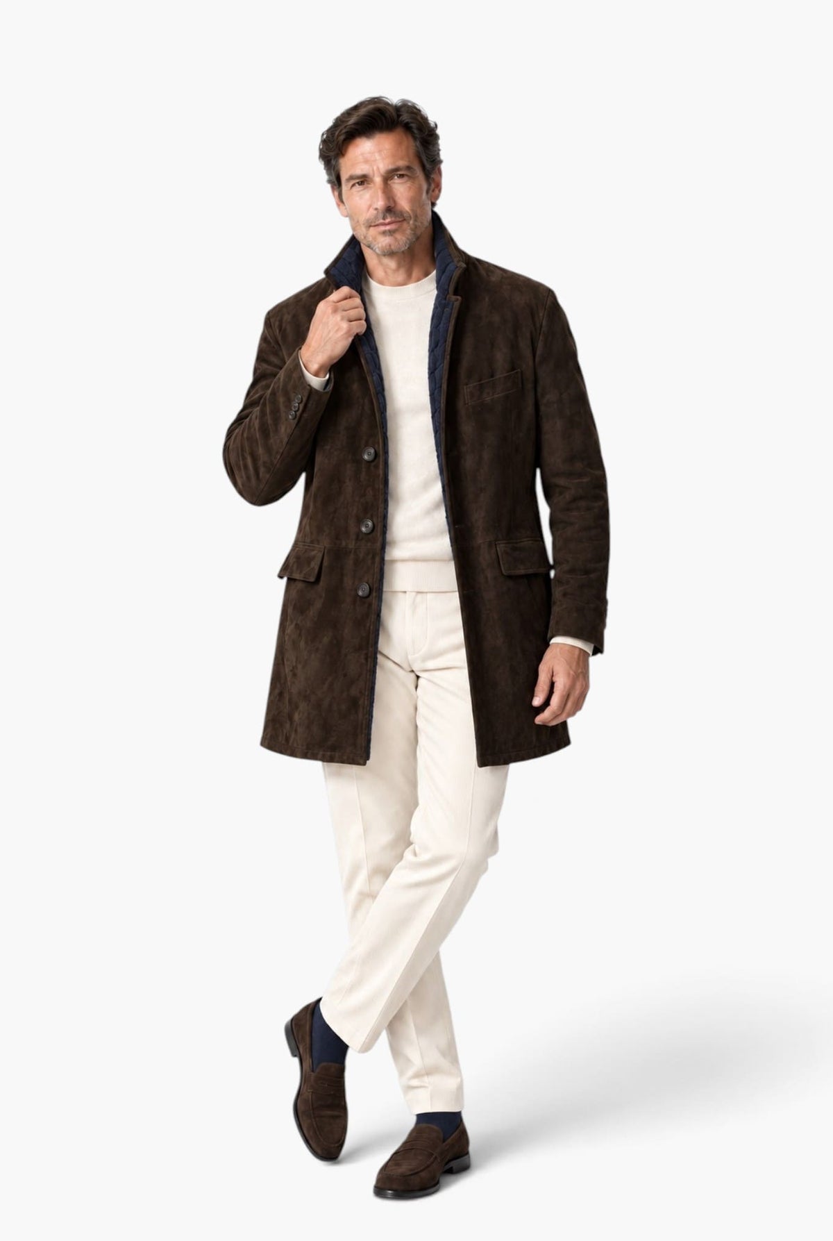 ALFREDO RIFUGIO Giaccone Suede Cashmere Moro