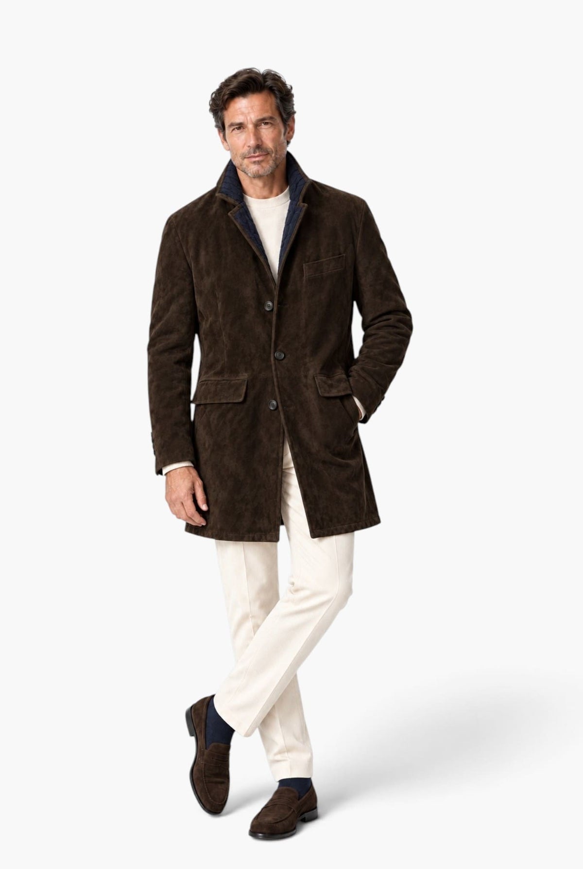 ALFREDO RIFUGIO Giaccone Suede Cashmere Moro
