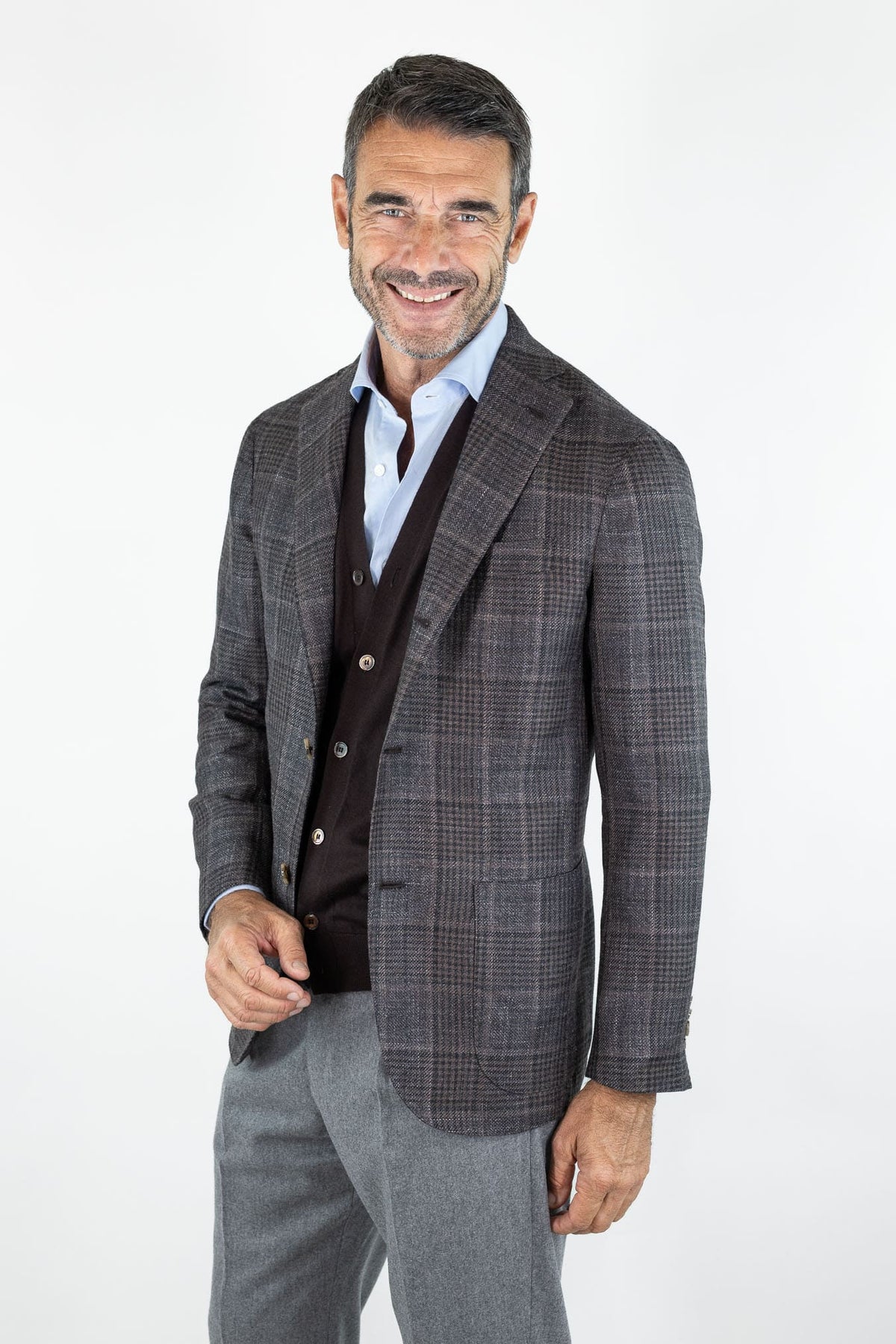 BARBA Giacca "Jimmy" Principe di Galles Marrone