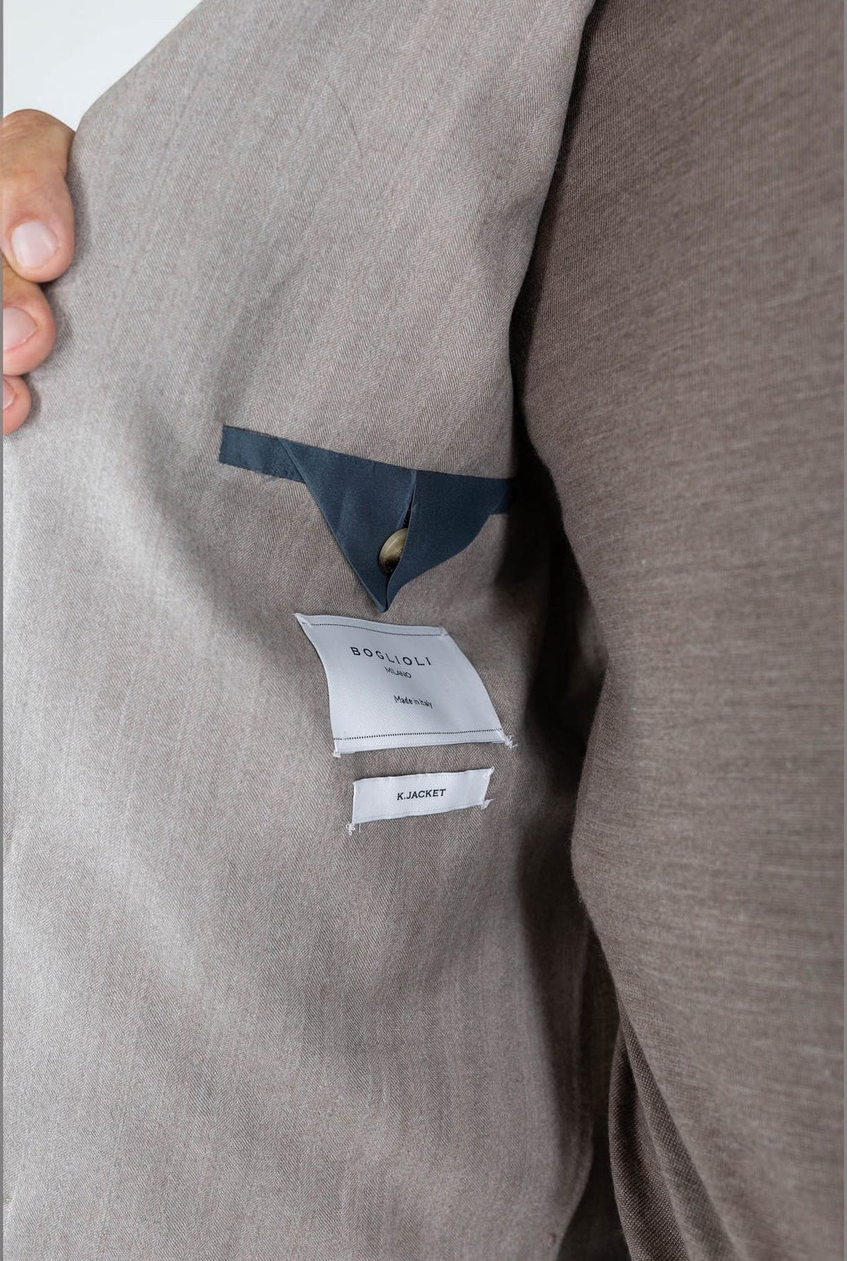 BOGLIOLI Giacca "K-Jacket" Spigata Lana Seta Beige