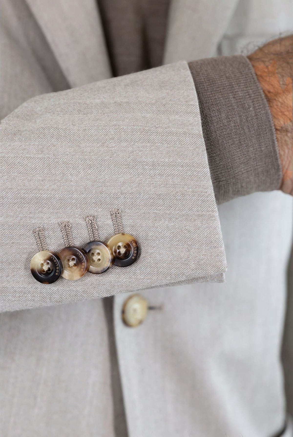 BOGLIOLI Giacca "K-Jacket" Spigata Lana Seta Beige
