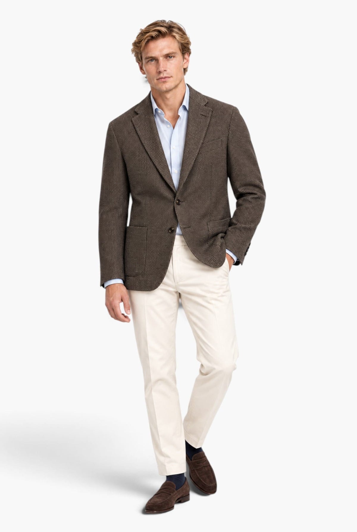 BOGLIOLI Giacca "K-Jacket" Pied de Poule Marrone