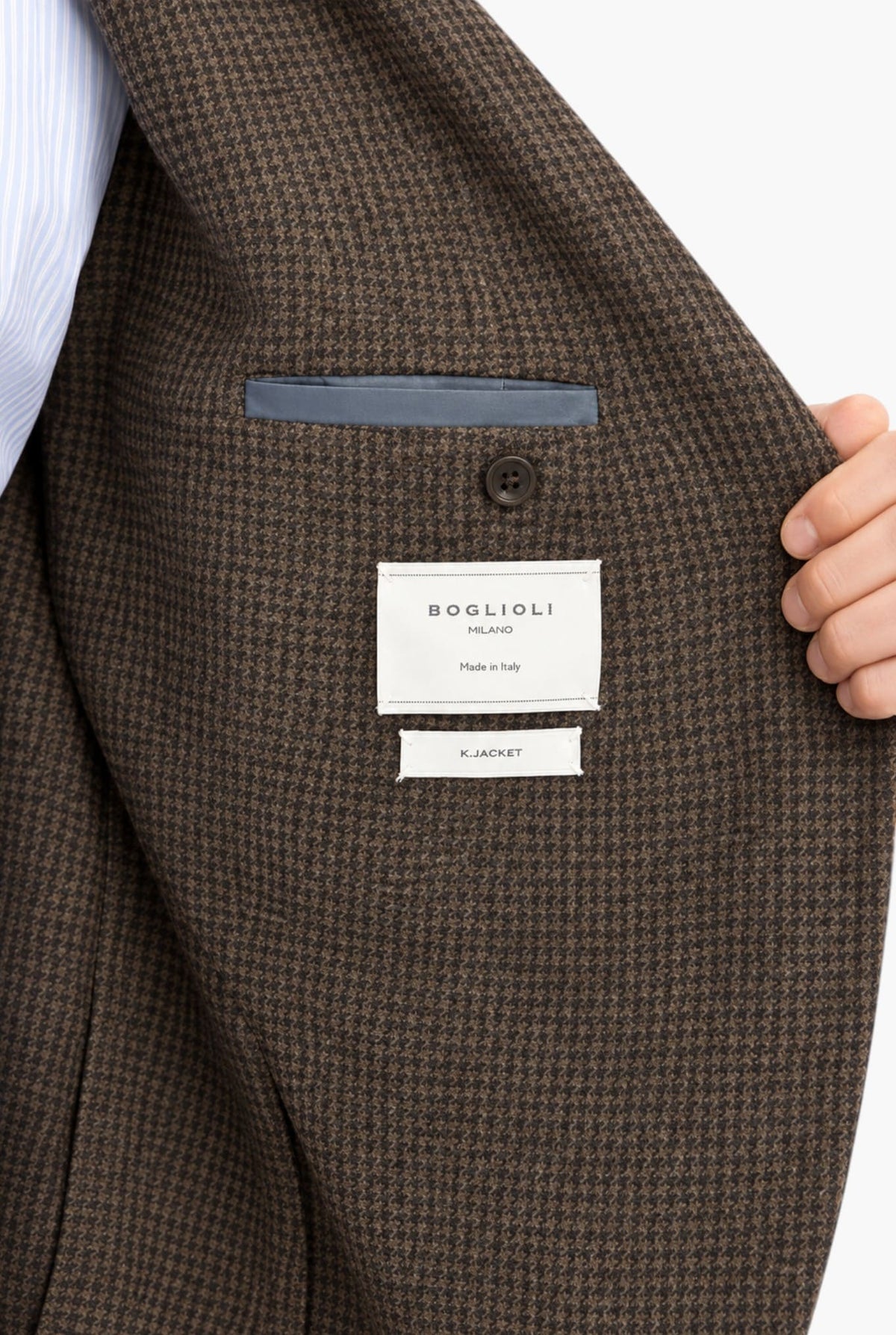 BOGLIOLI Giacca "K-Jacket" Pied de Poule Marrone