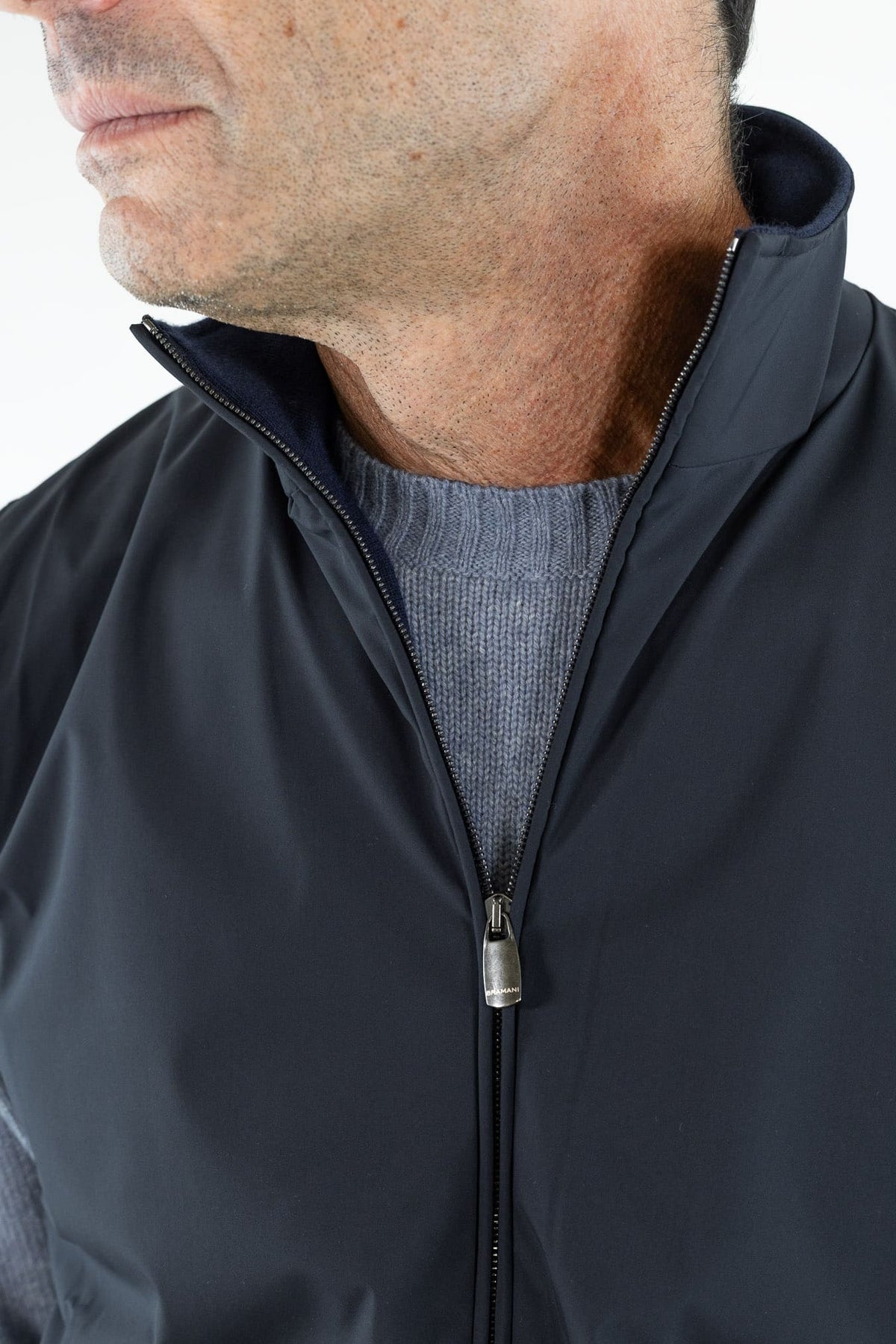 BRAMANI Gilet Light Microfibra Cashmere Blu