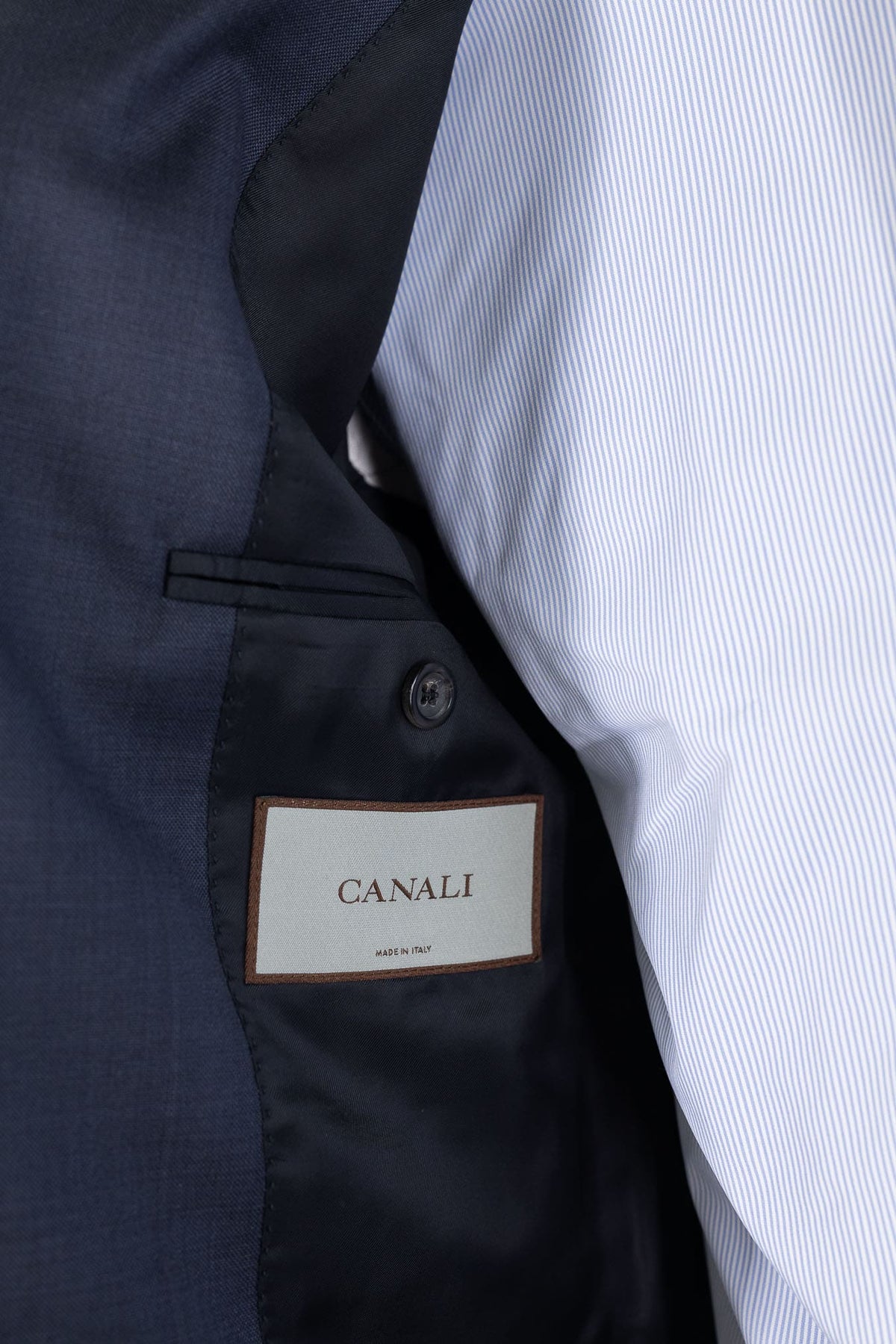 CANALI Abito Grisaglia Lana Super 130's Blu