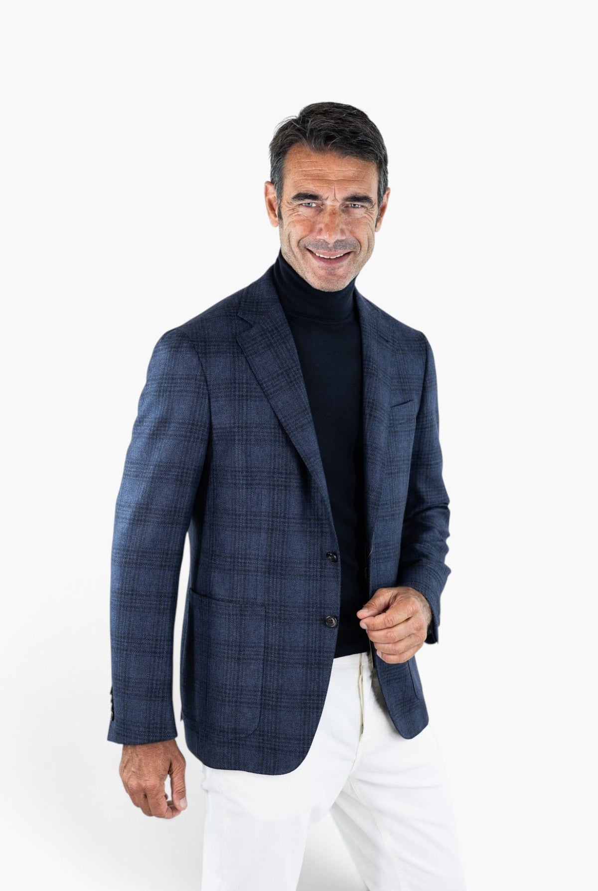CANALI Giacca "Kei" Check Blu Marrone