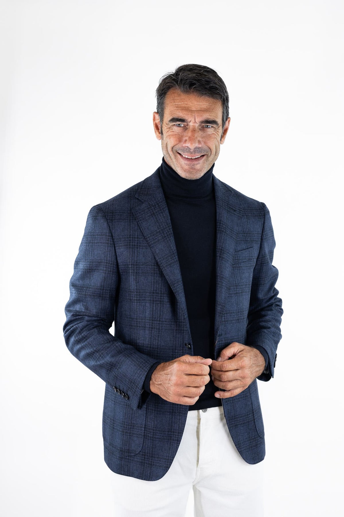 CANALI Giacca "Kei" Check Blu Marrone