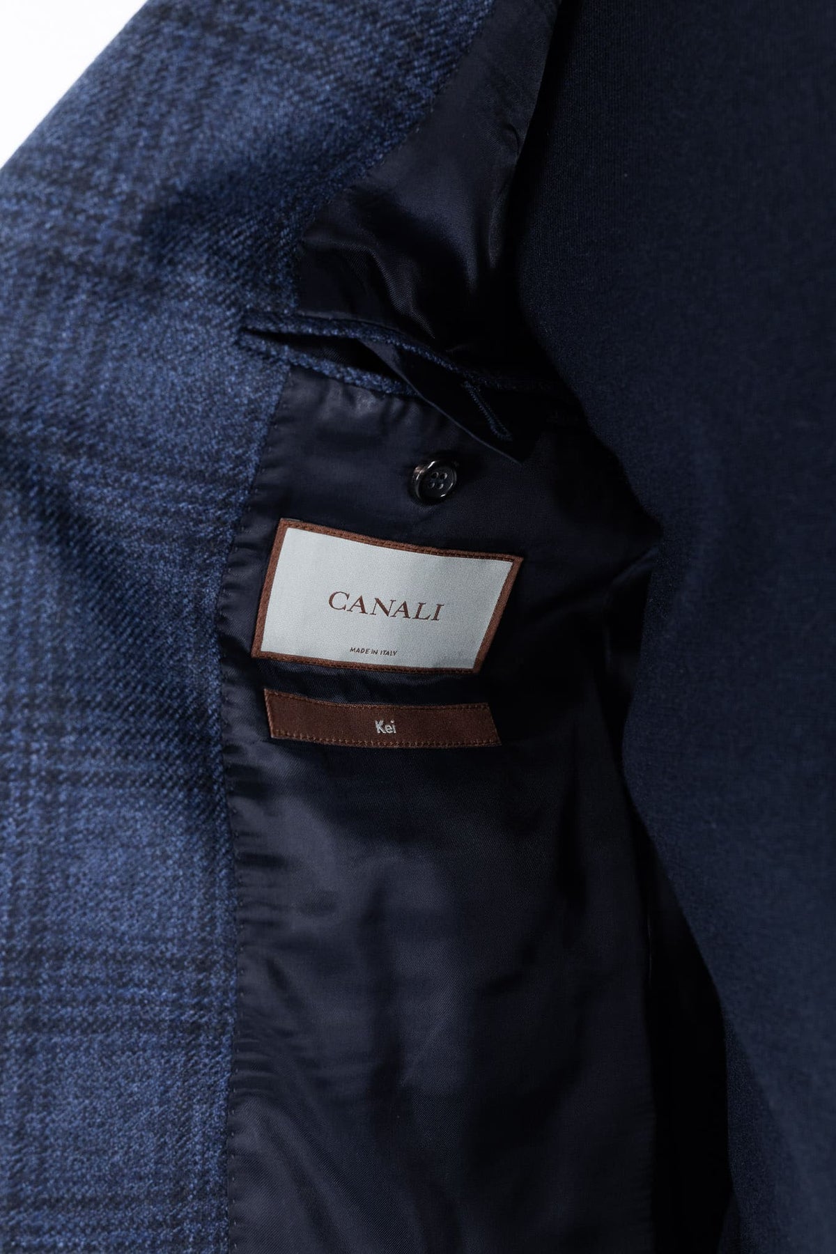 CANALI Giacca "Kei" Check Blu Marrone