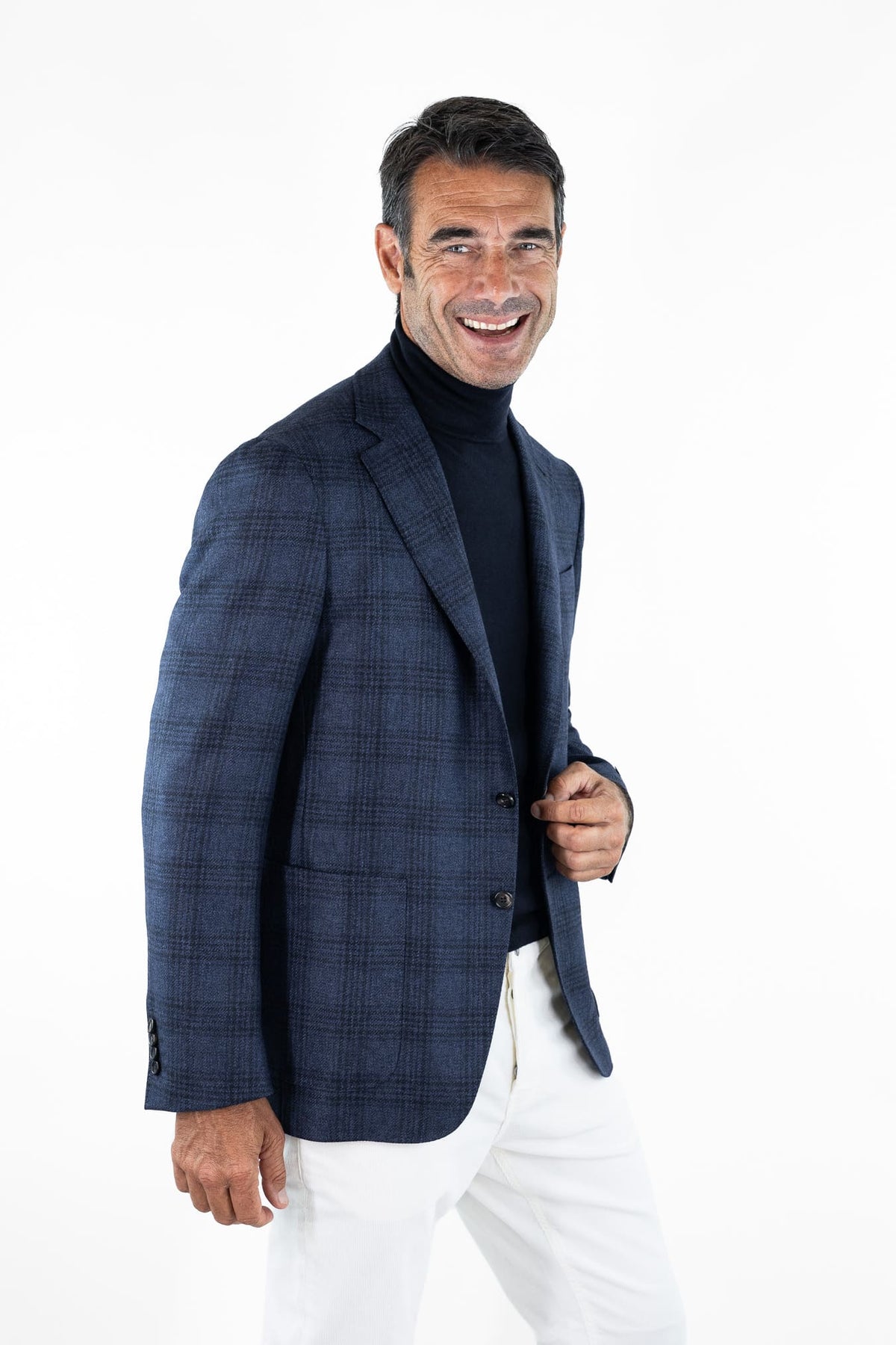 CANALI Giacca "Kei" Check Blu Marrone