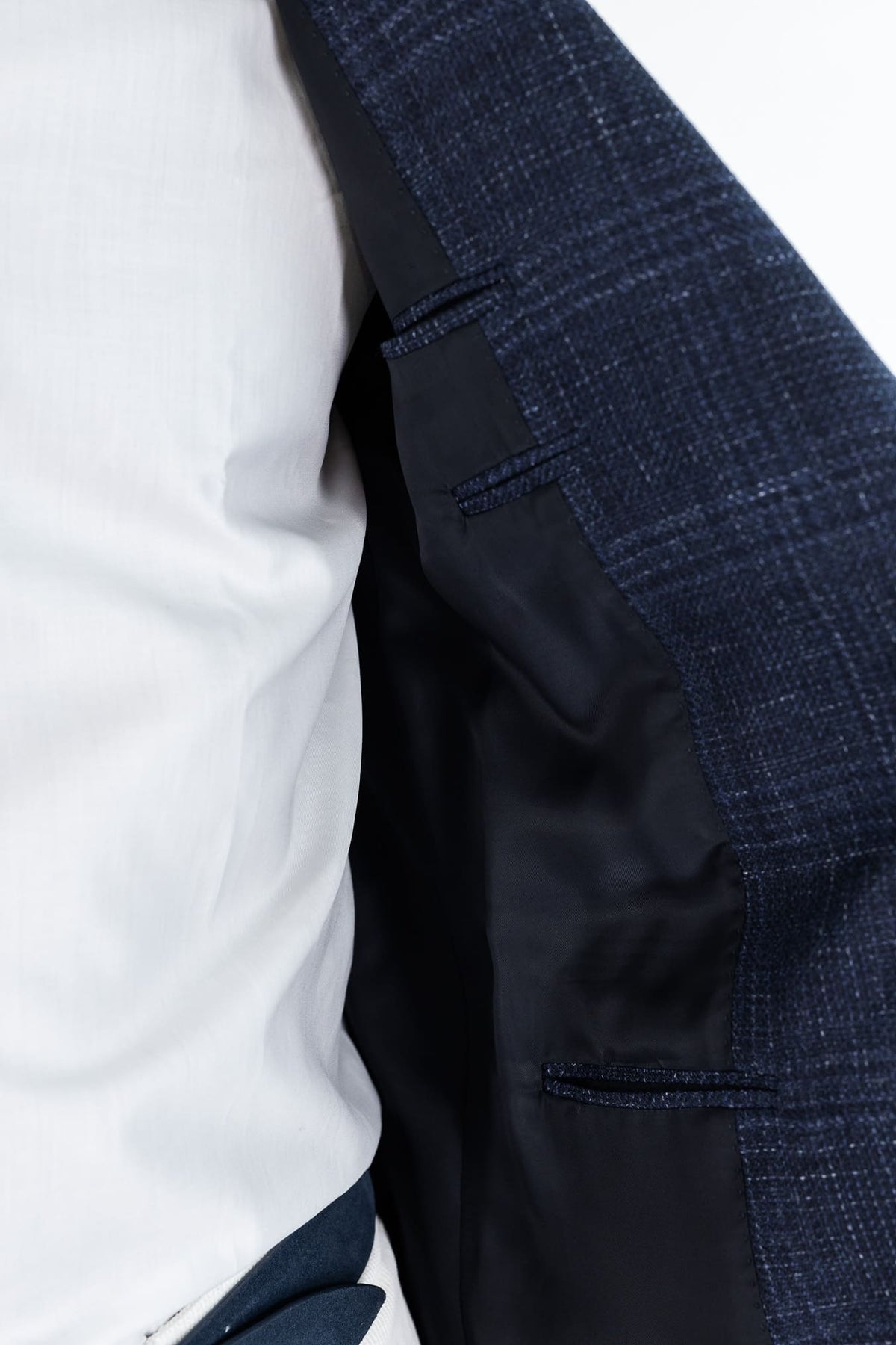CANALI Giacca "Kei" Principe Galles Blu
