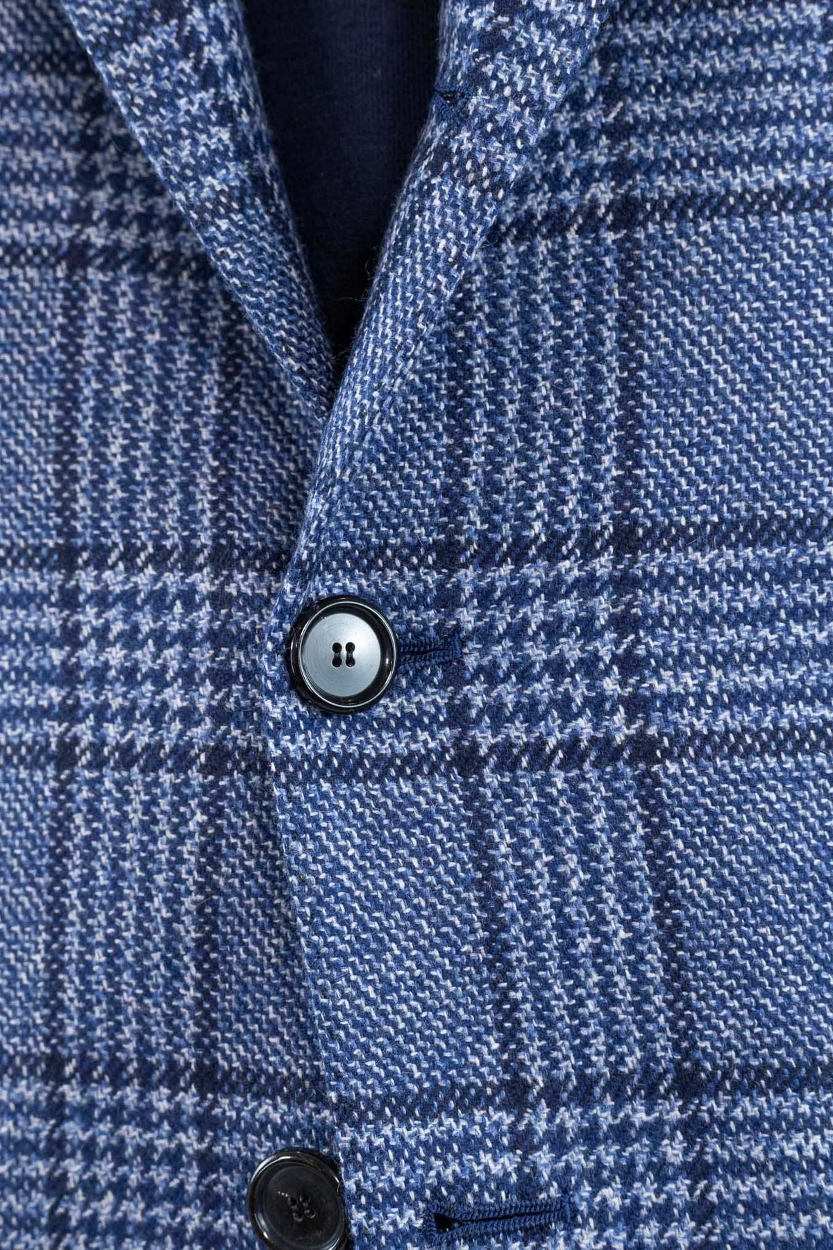 CESARE ATTOLINI Giacca Principe di Galles Cashmere Blu